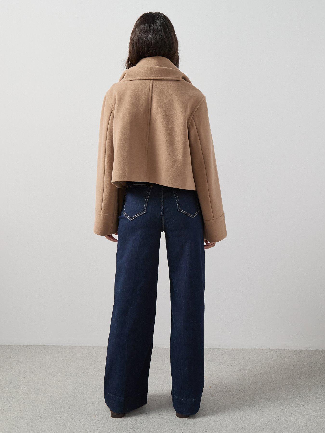  image of the-very-collection-short-scarf-coat-light-brown