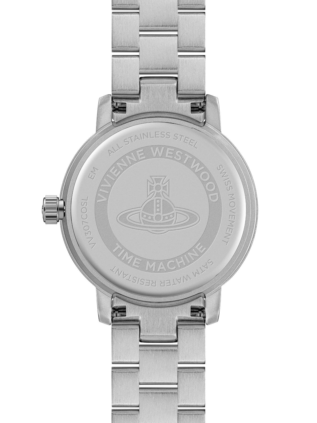 Image 6 of 7 of Vivienne Westwood Dulwich Quartz Watch with Coral Pink Dial and Stainless Steel Bracelet