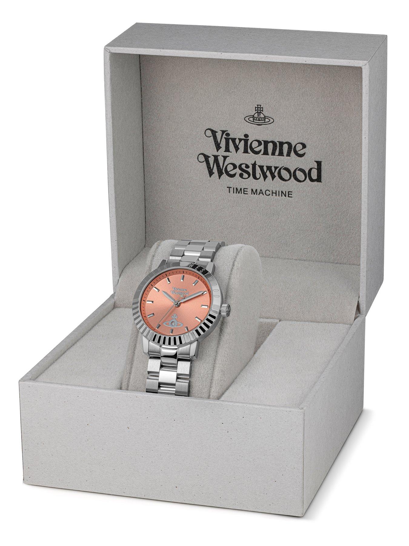 Image 7 of 7 of Vivienne Westwood Dulwich Quartz Watch with Coral Pink Dial and Stainless Steel Bracelet