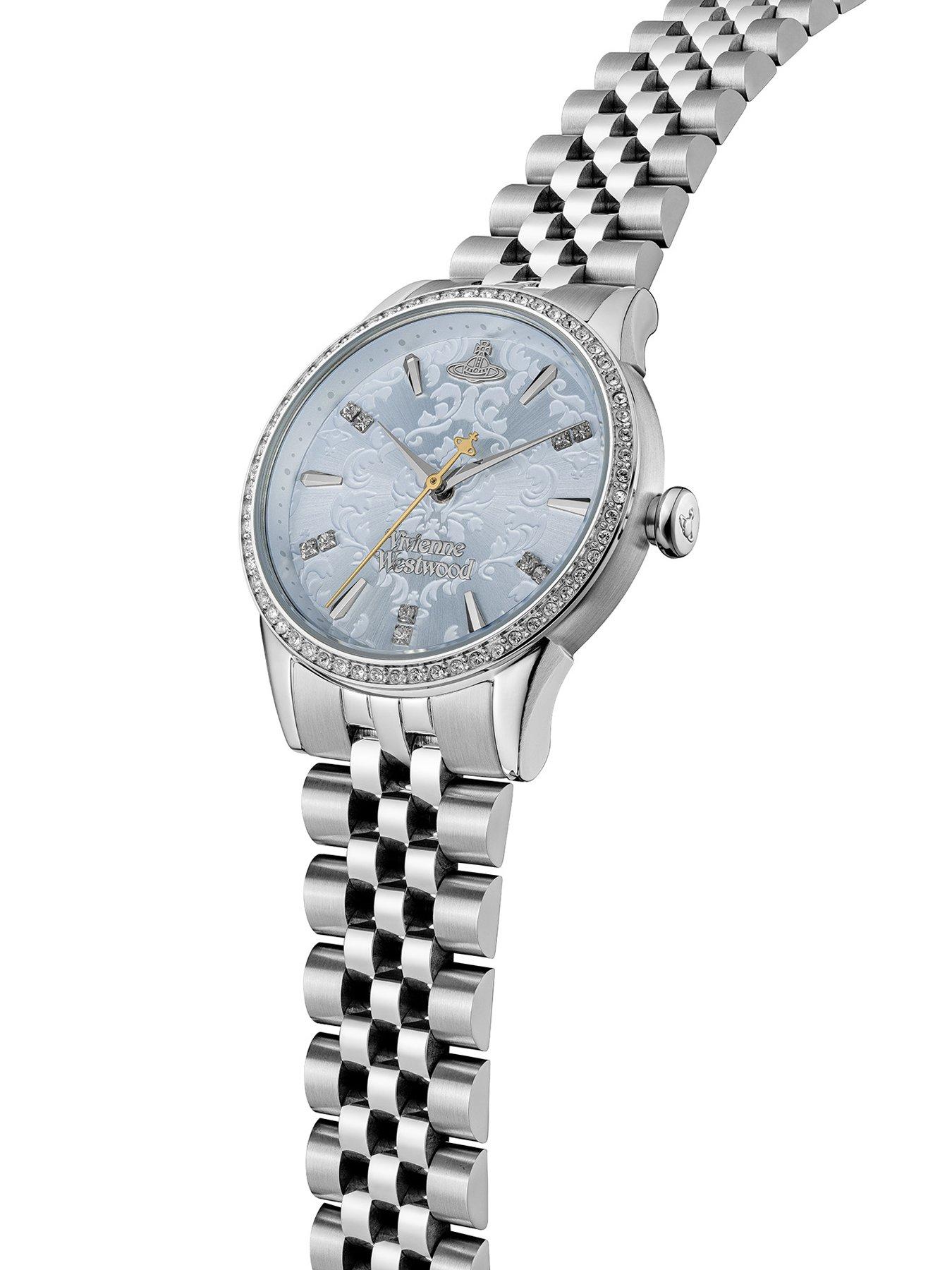 Image 4 of 7 of Vivienne Westwood Little Wallace Ladies Quartz Watch Pale Blue Dial Stainless Steel Case and Bracelet