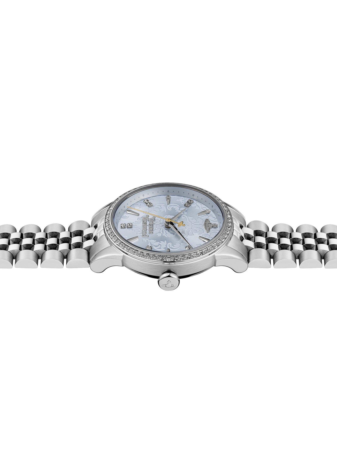 Image 4 of 7 of Vivienne Westwood Little Wallace Ladies Quartz Watch Pale Blue Dial Stainless Steel Case and Bracelet