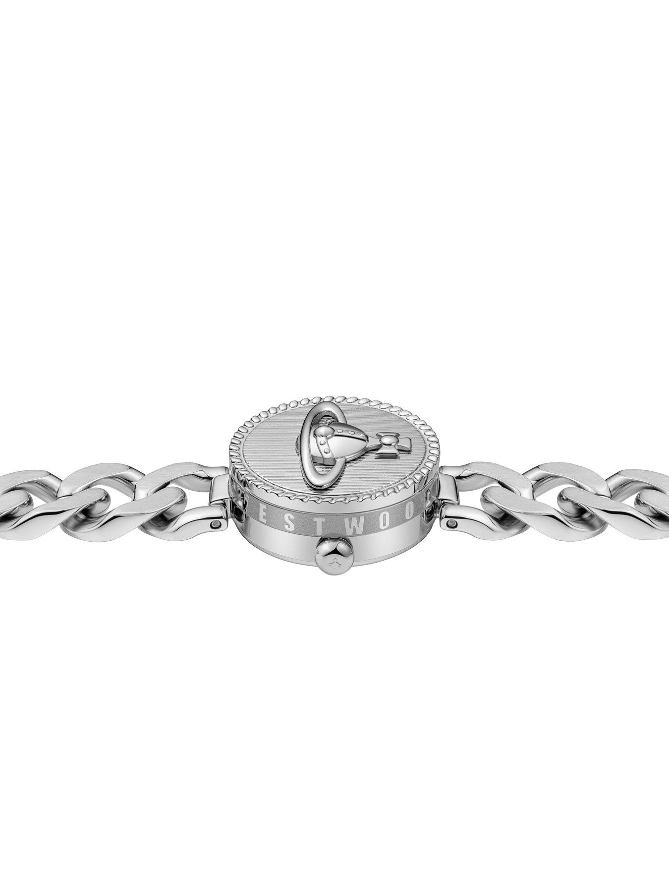 Image 4 of 7 of Vivienne Westwood Orb Button Ladies Quartz Watch Silver Dial, Stainless Steel Case and Link Chain Bracelet