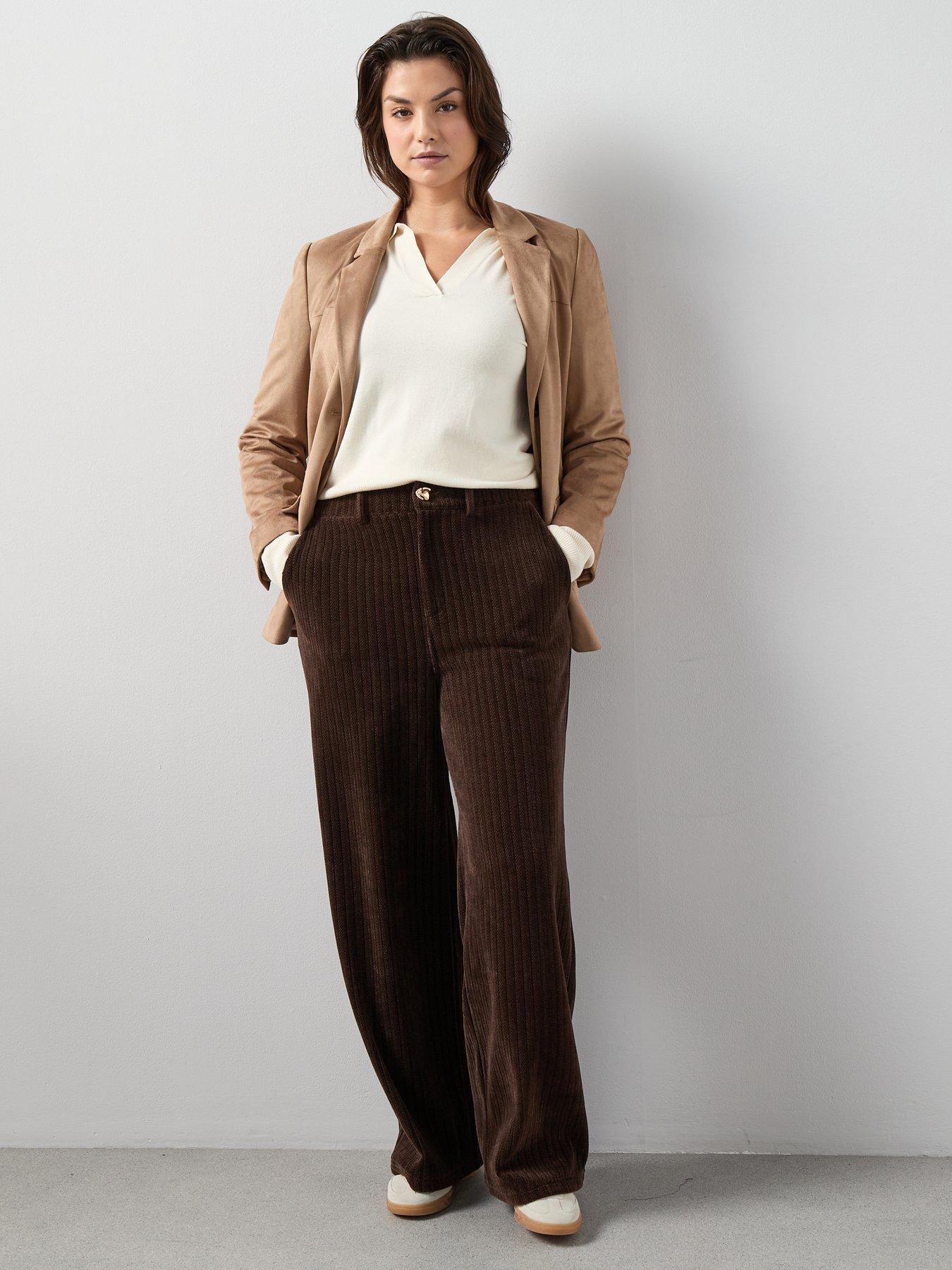 Image 3 of 6 of The Very Collection Curve Wide Leg&nbsp;Cord Trouser - Brown