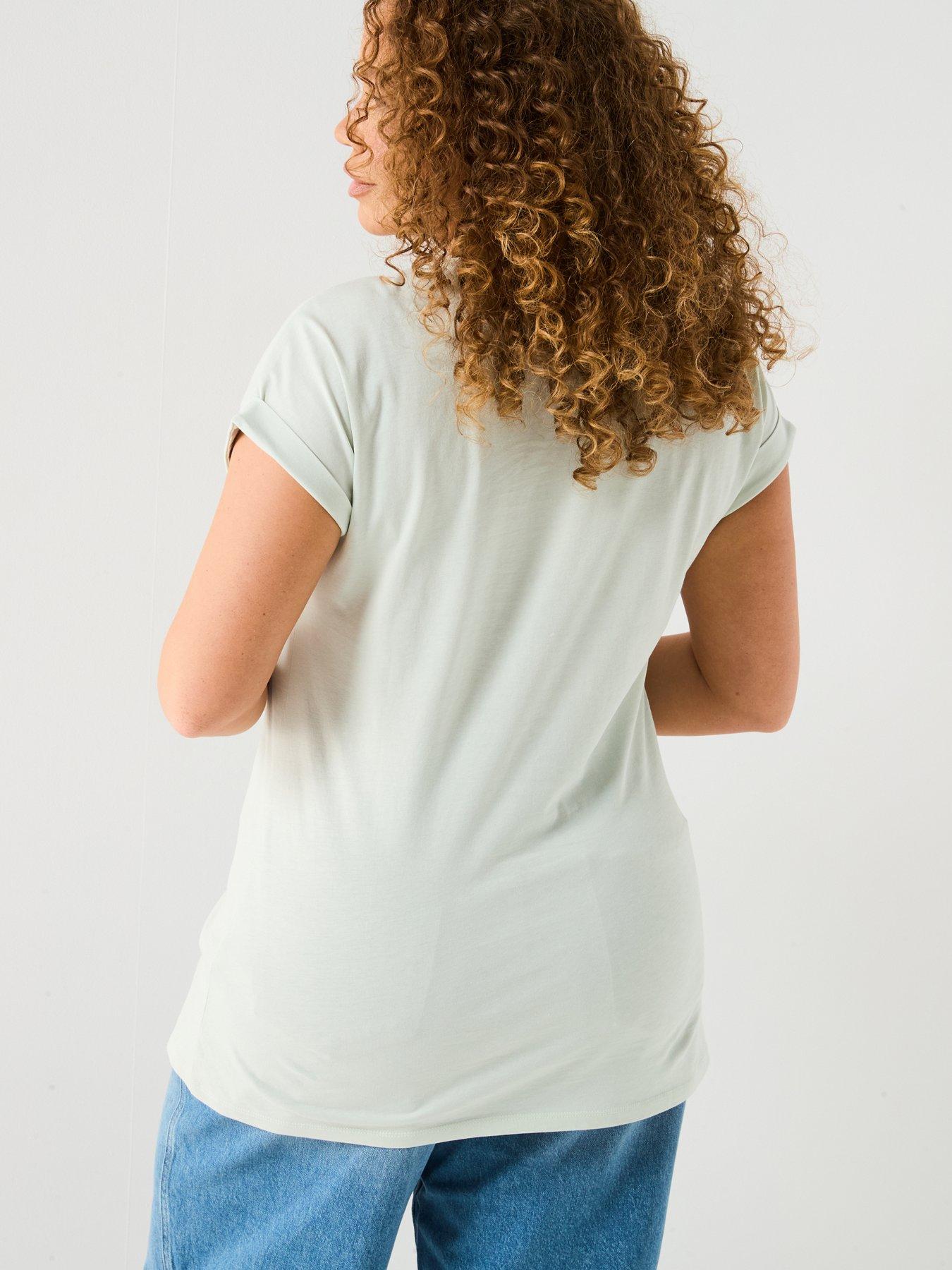 stillFront image of v-by-very-curve-v-neck-pocket-t-shirt