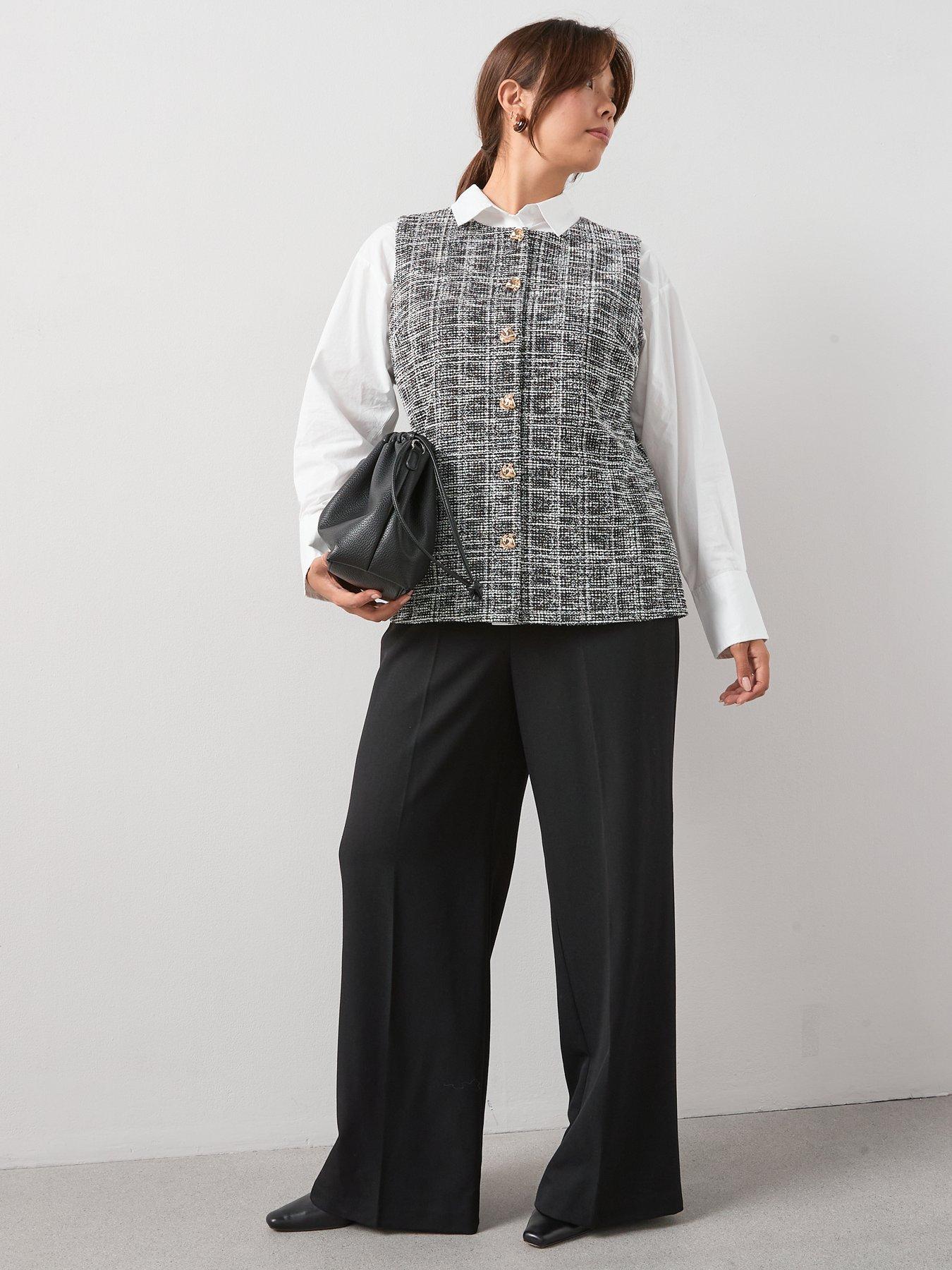 Image 3 of 6 of V by Very Curve Boucle Waistcoat - Black