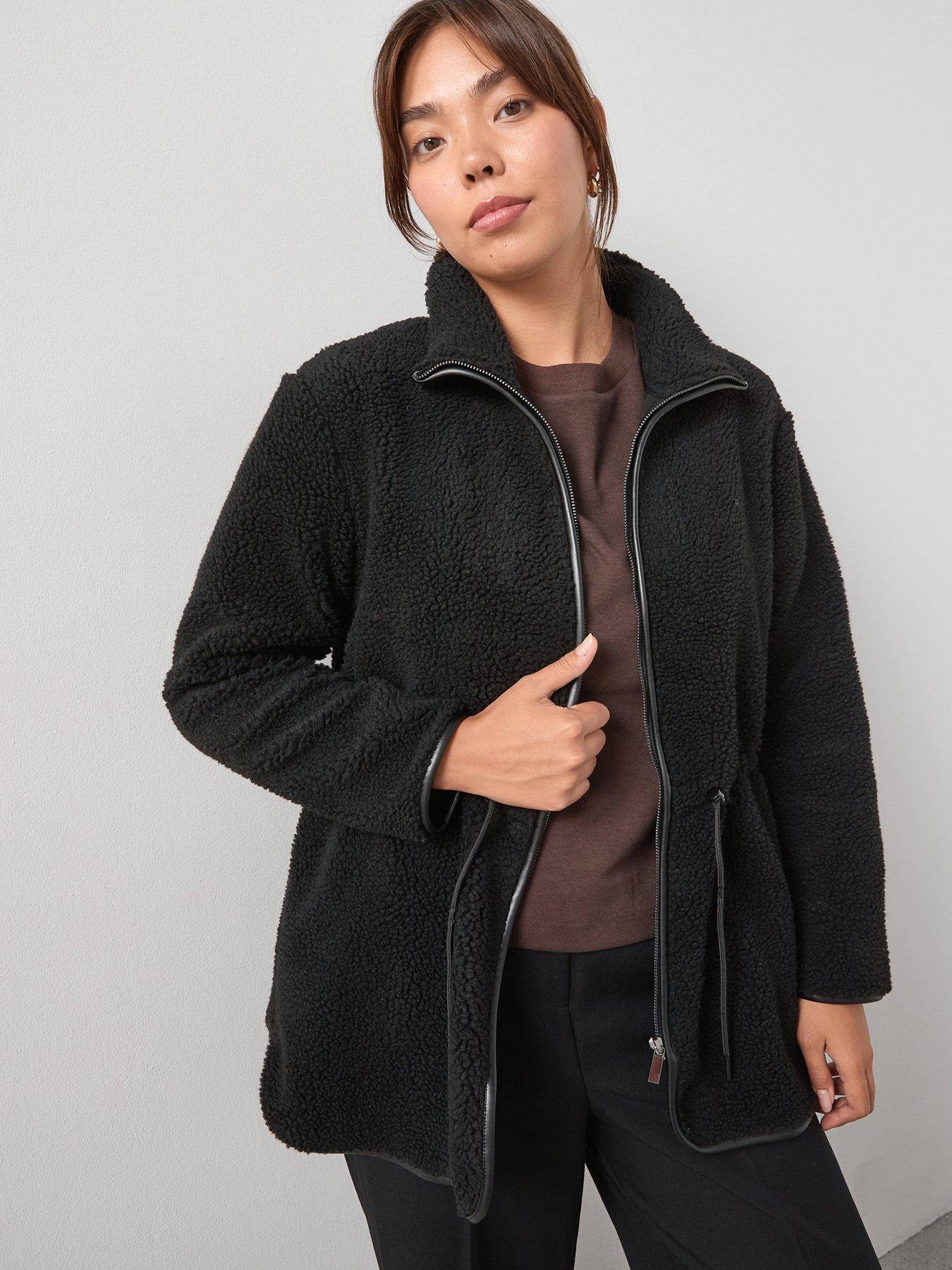 undefined Zip Through Fleece Jacket - Black