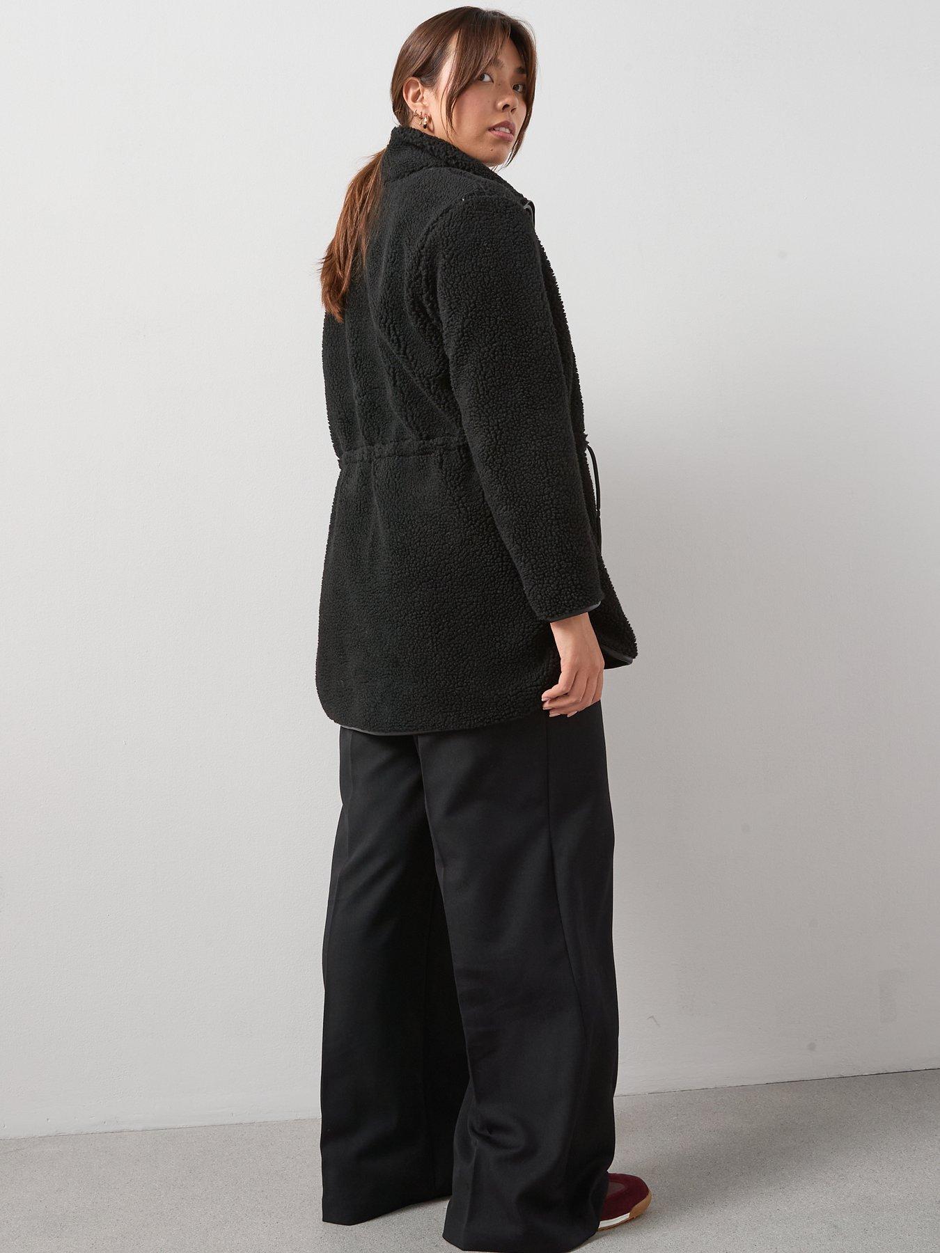 Image 2 of 6 of V by Very Curve Zip Through Fleece Jacket - Black