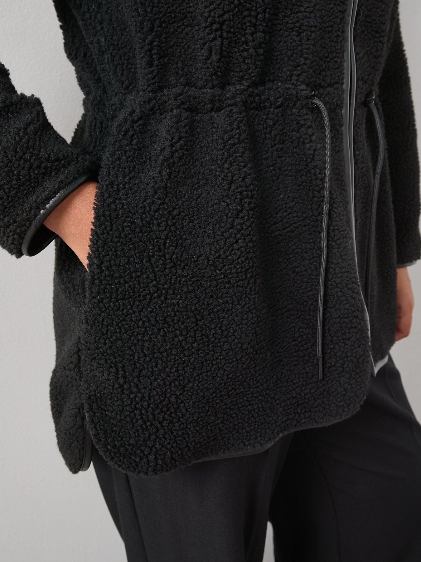 Image 6 of 6 of V by Very Curve Zip Through Fleece Jacket - Black