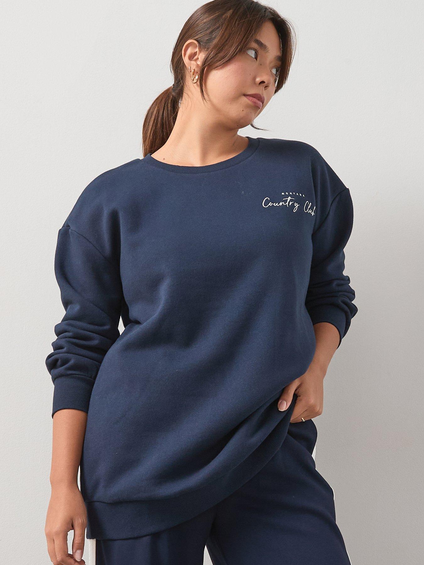 undefined Longline Slogan Sweat - Navy