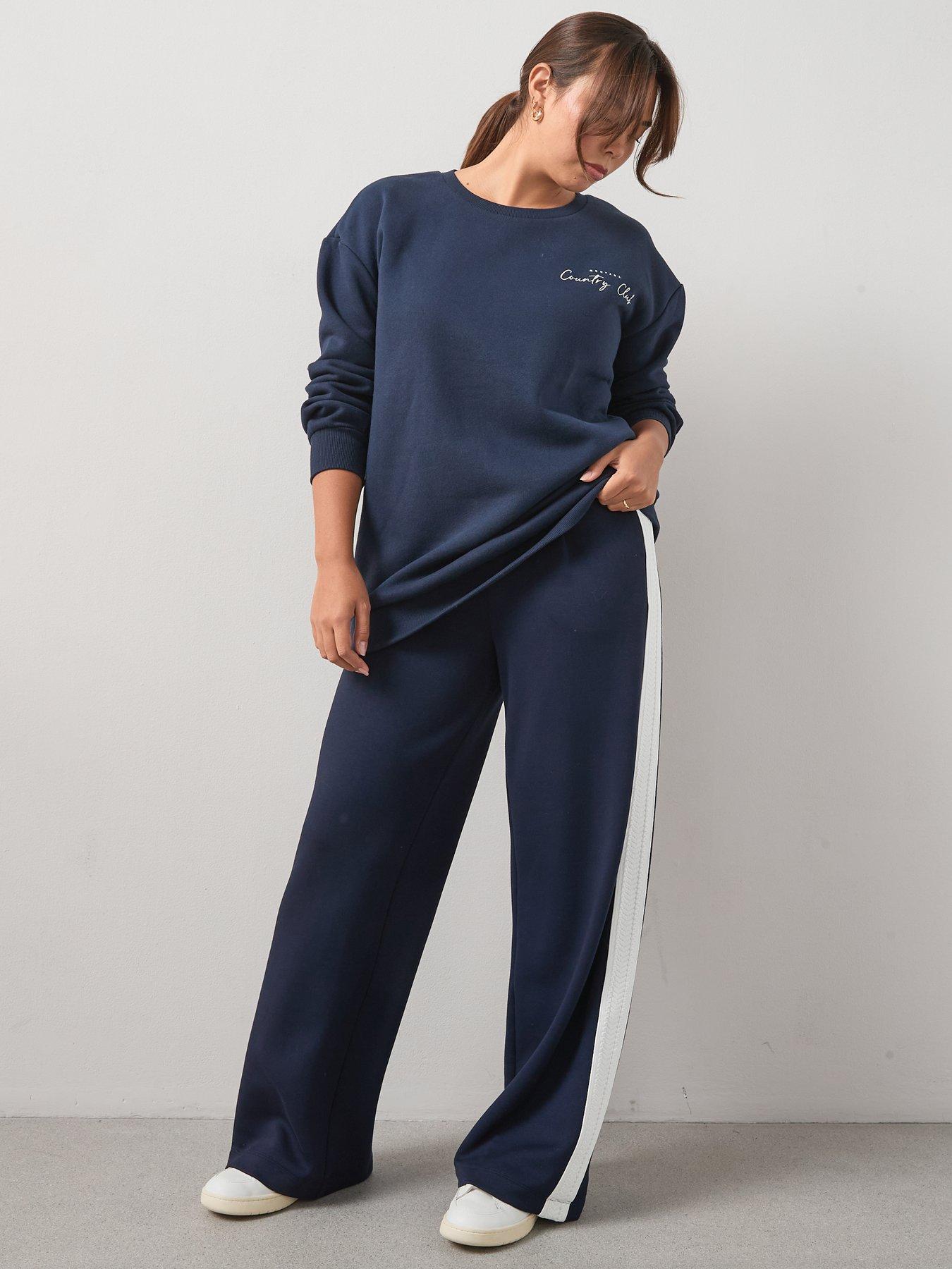 Image 3 of 6 of V by Very Curve Longline Slogan Sweat - Navy