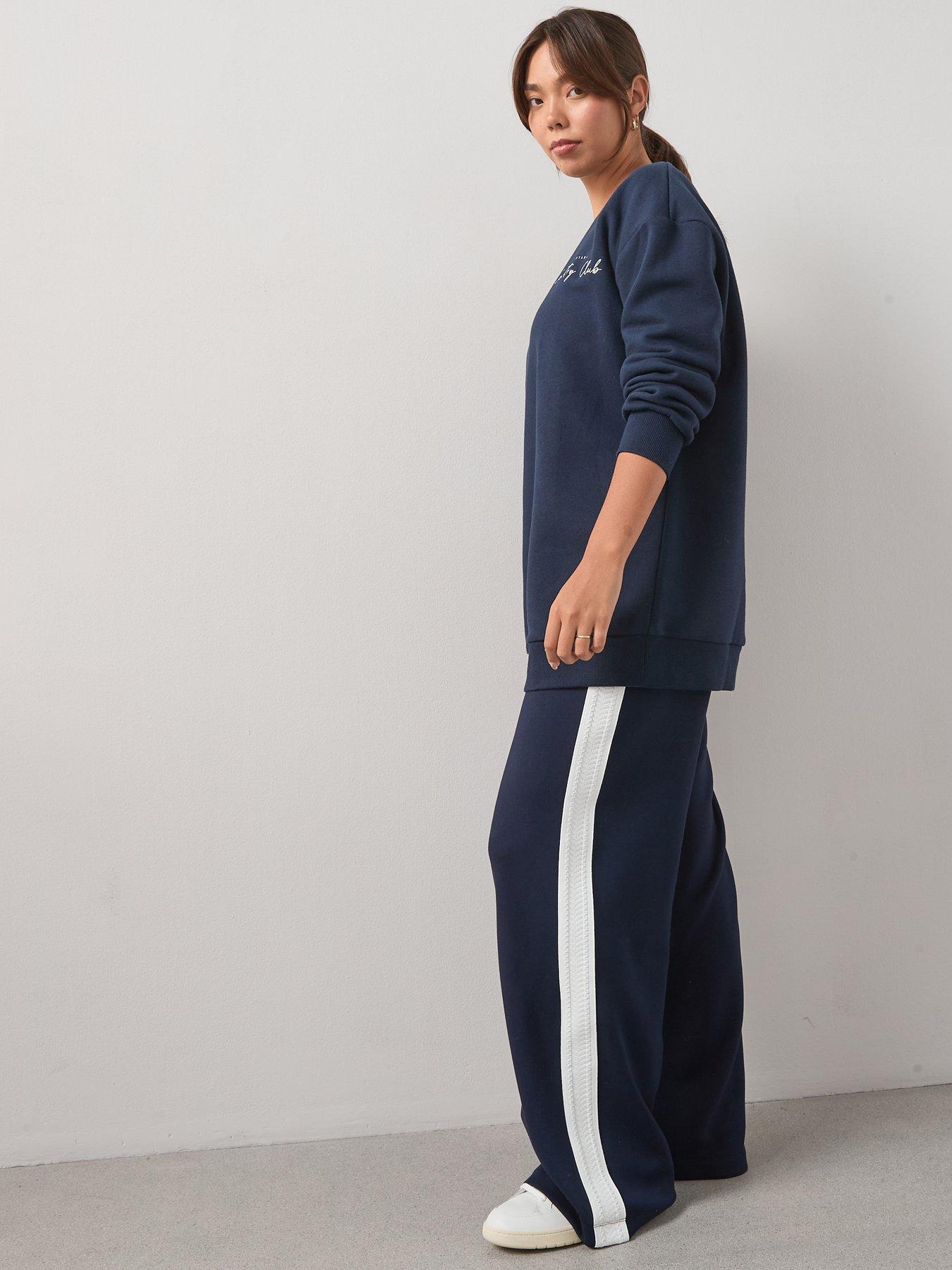 Image 5 of 6 of V by Very Curve Longline Slogan Sweat - Navy