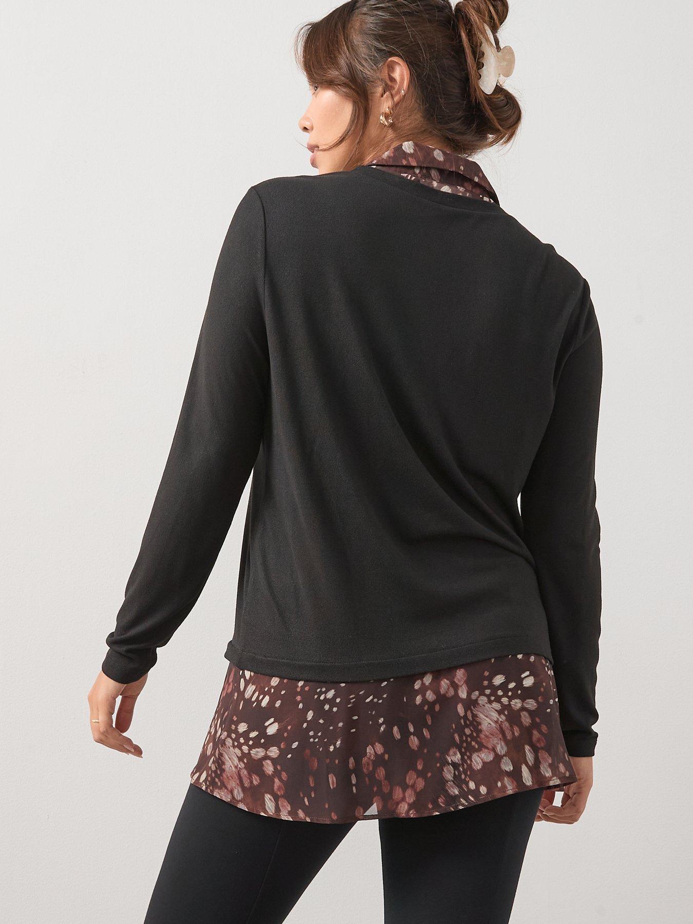 Image 2 of 6 of V by Very Curve 2 In 1 Top - Black