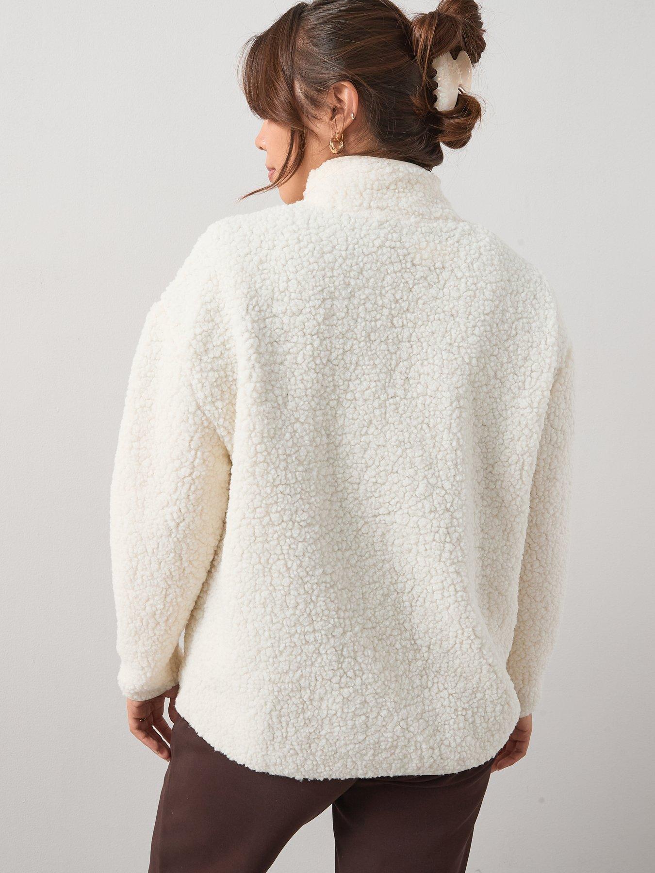 Image 2 of 7 of V by Very Curve Fleece Half Zip Sweat - Cream