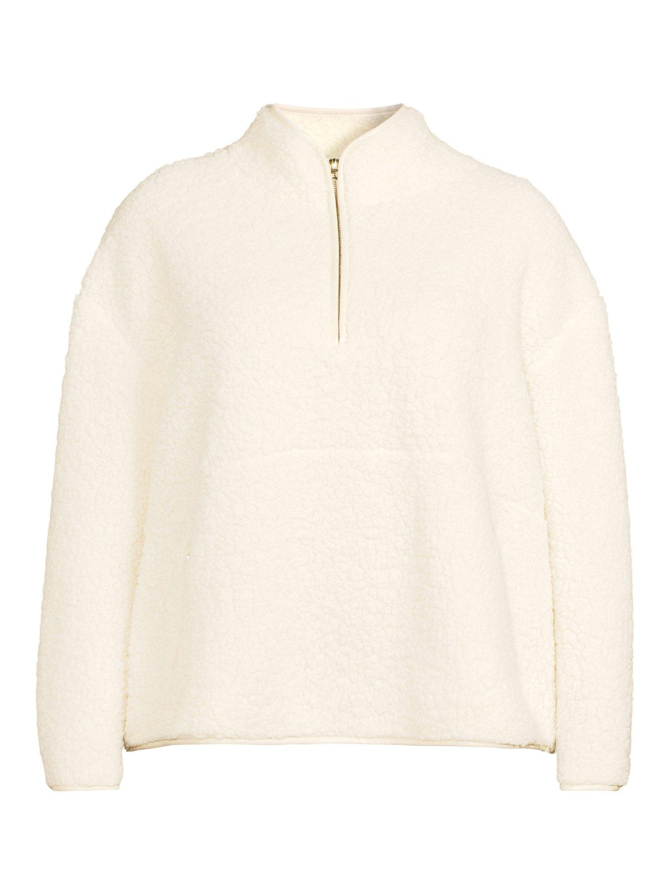 Image 7 of 7 of V by Very Curve Fleece Half Zip Sweat - Cream