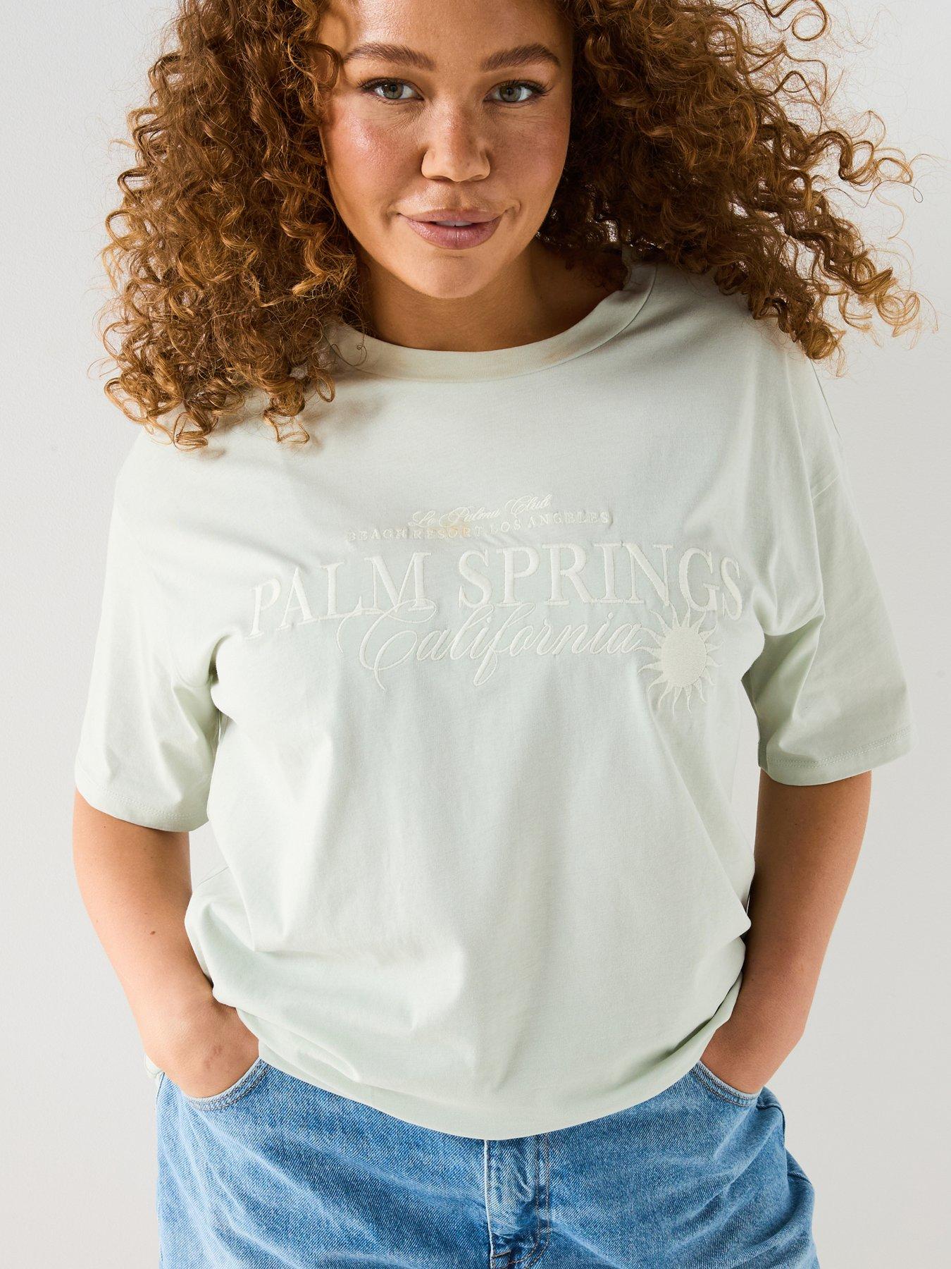 undefined Embroidered Slogan T-shirt