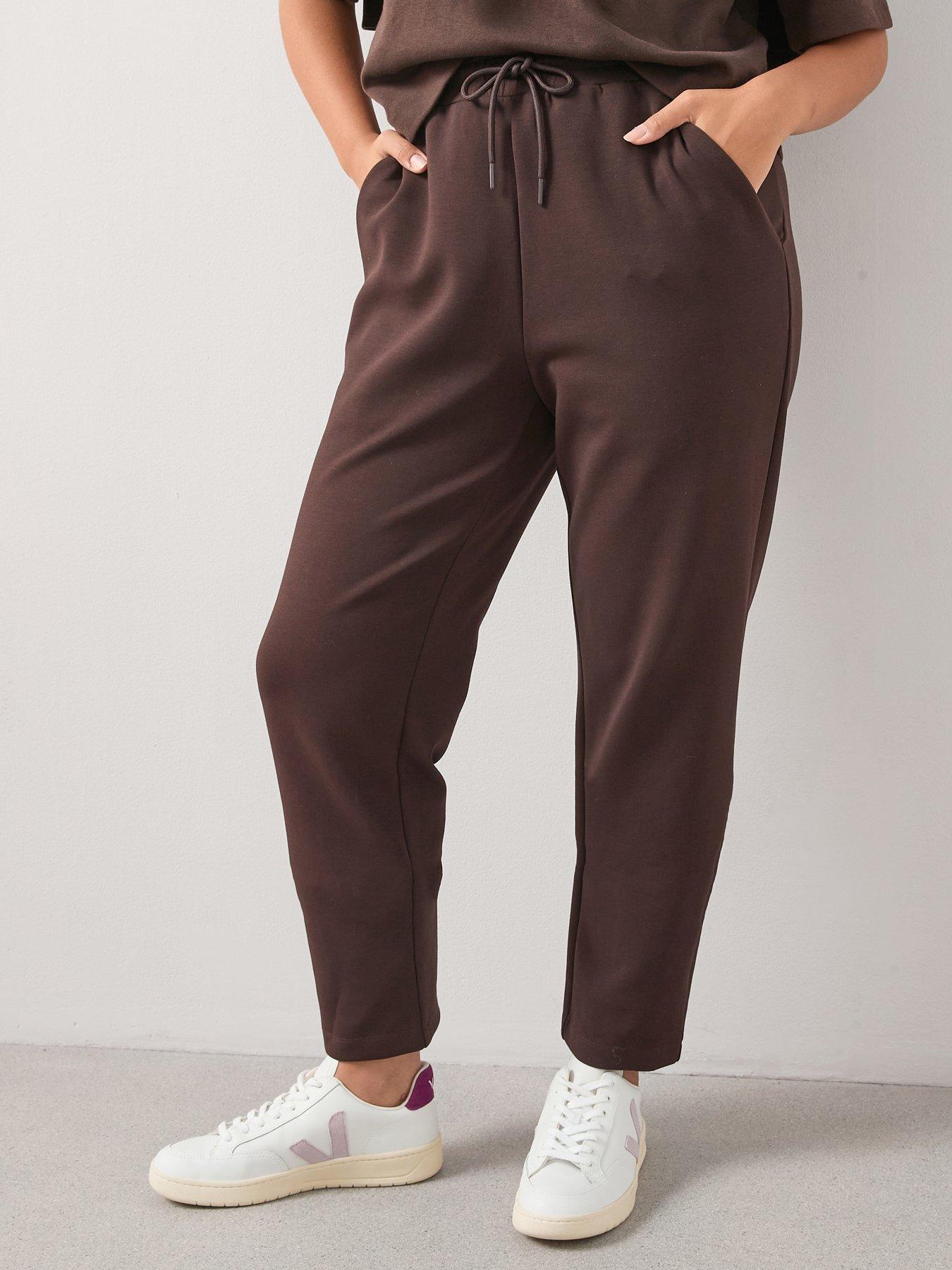 undefined Straight Leg Jogger - Brown