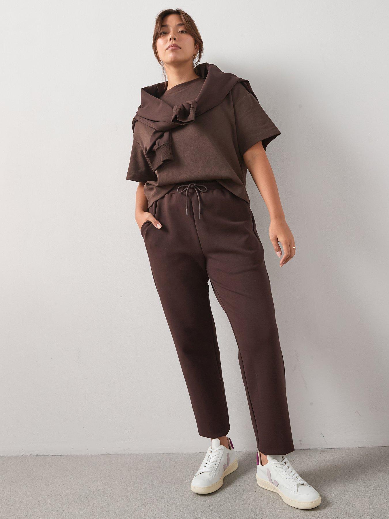 Image 3 of 6 of V by Very Curve Straight Leg Jogger - Brown