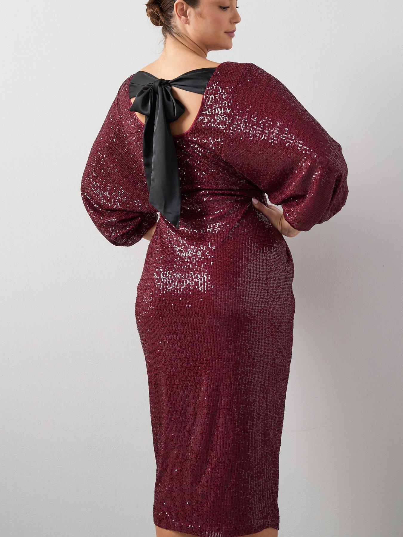the-very-collection-curve-bow-back-sequin-midi-dress-red