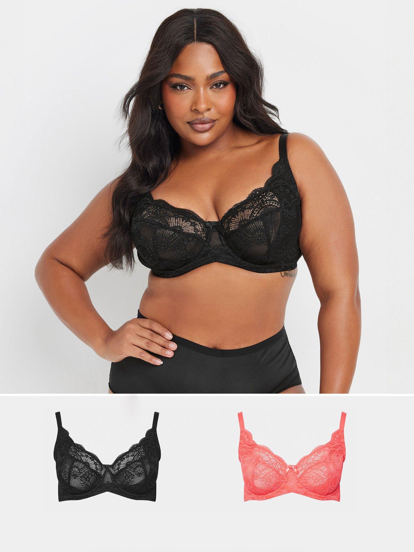 Yours Curve 2 Pack Swirl Lace Underwired Bra