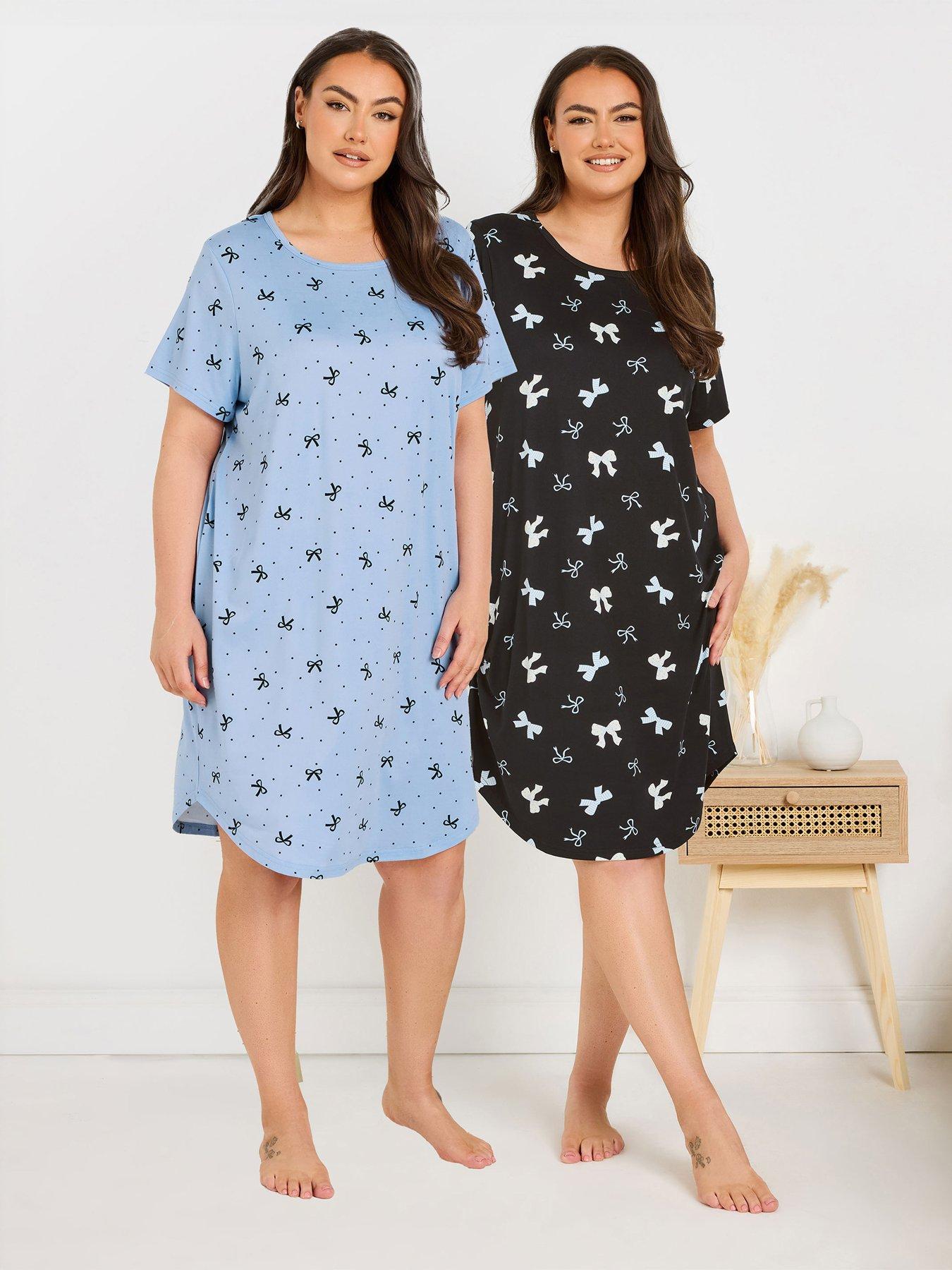 yours-curve-2-pack-bows-dipped-back-nightdress
