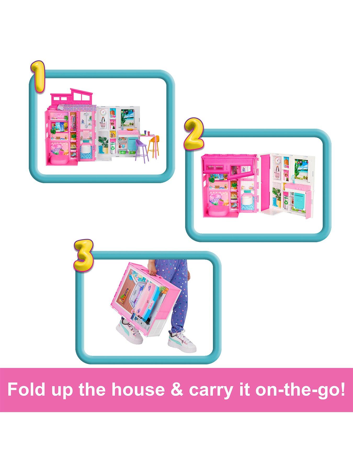 Image 3 of 7 of Barbie Getaway Doll House with Barbie Doll, 4 Play Areas and 11&nbsp;Accessories