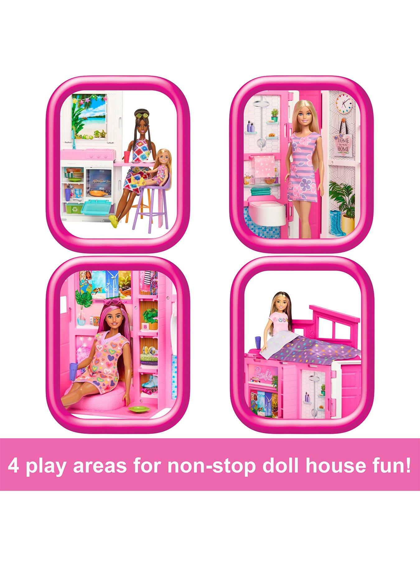 Image 6 of 7 of Barbie Getaway Doll House with Barbie Doll, 4 Play Areas and 11&nbsp;Accessories
