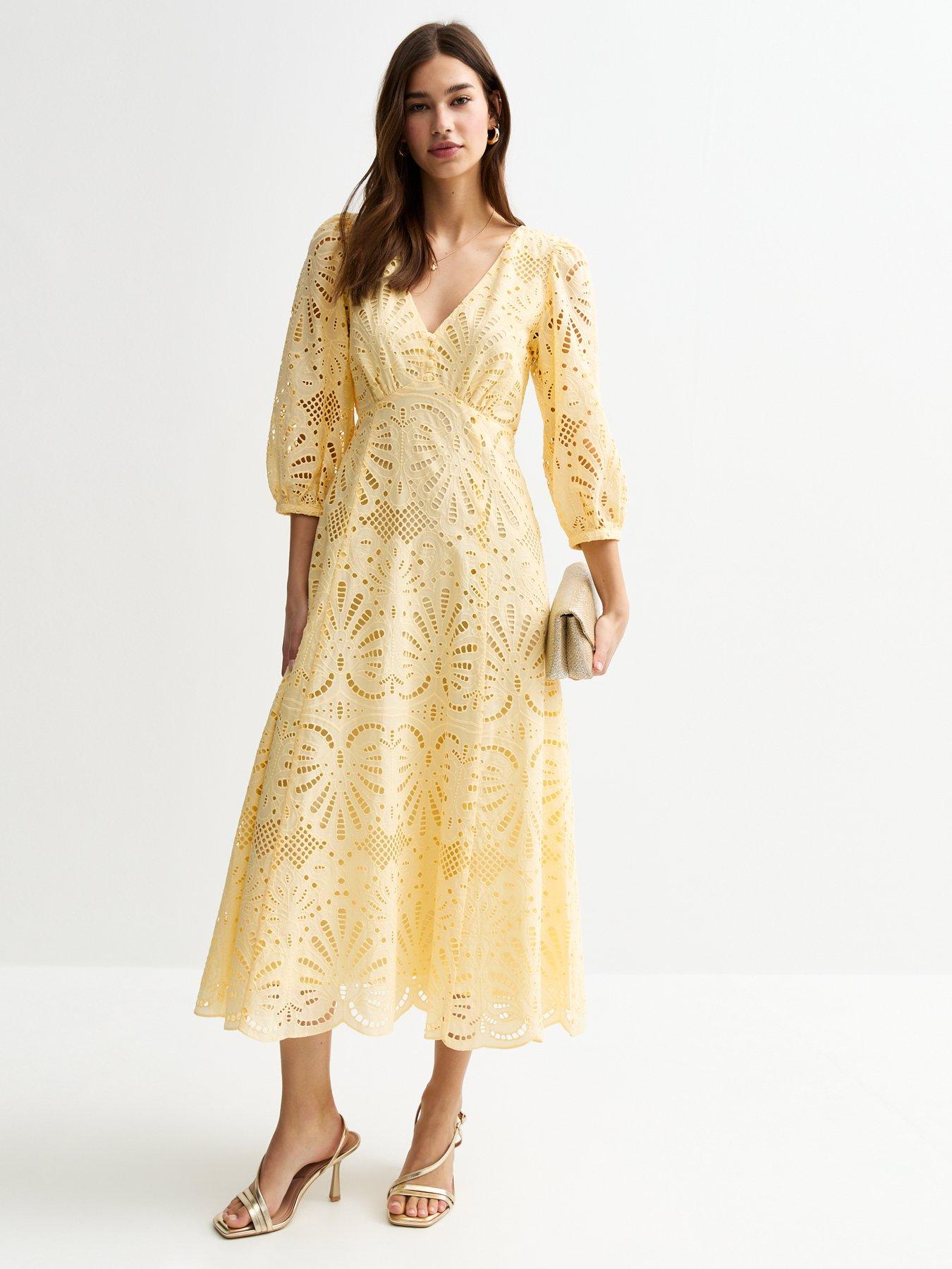 new-look-broderie-anglaise-midi-dress-yellow