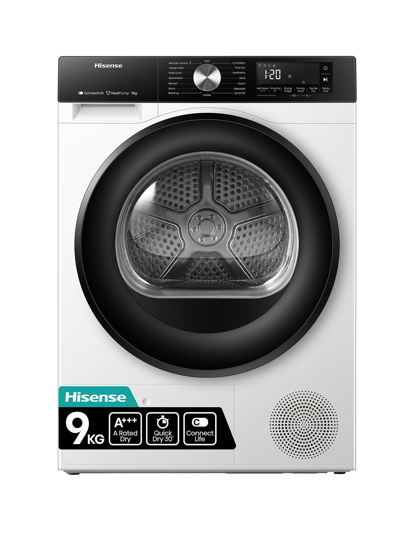 Hisense 3S Series DH3S902BW3 9kg Heat Pump Tumble Dryer - White