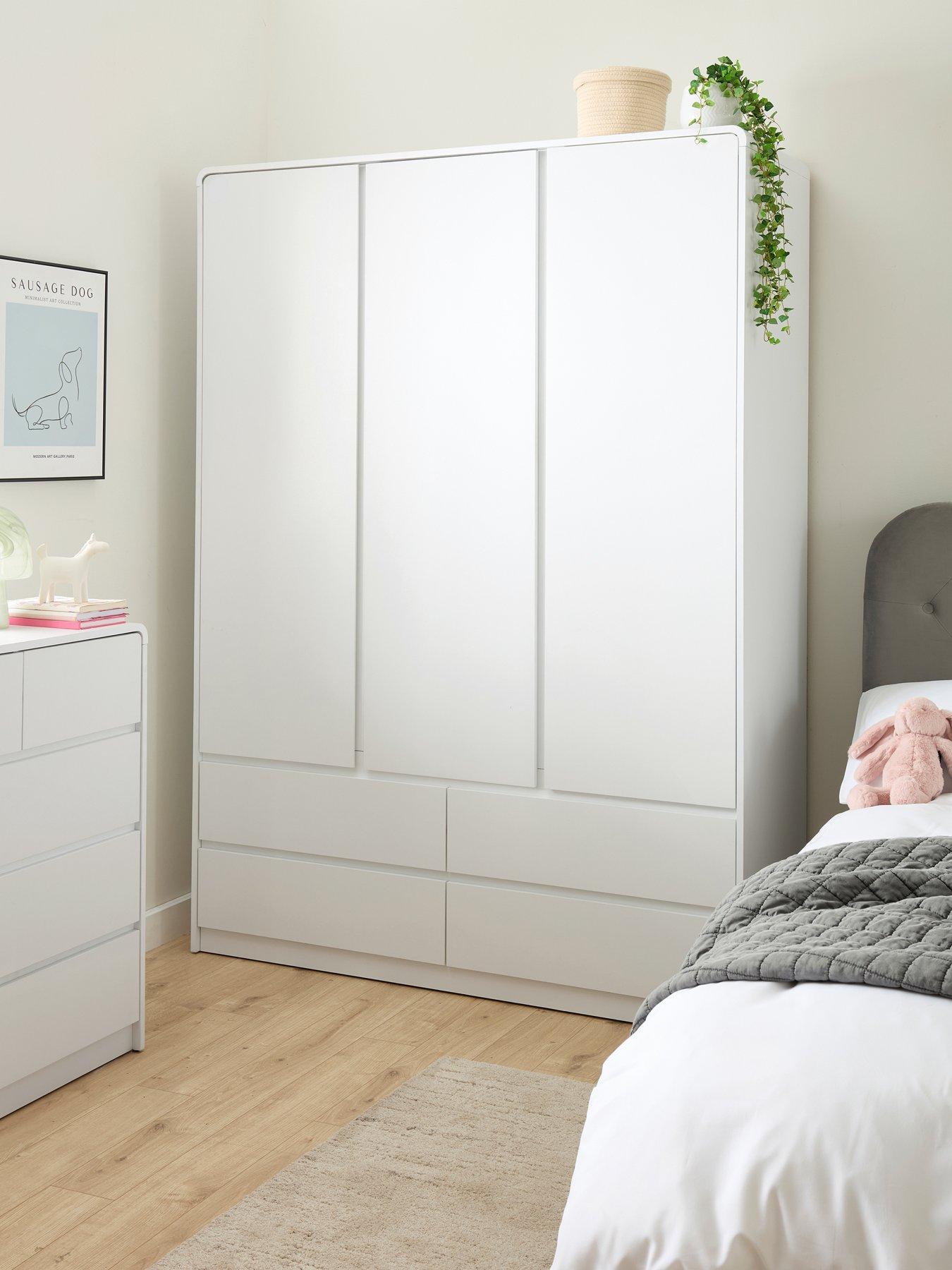 The Very Collection Bailey Kids 3 Door, 4 Drawer Wardrobe - White - FSC® Certified