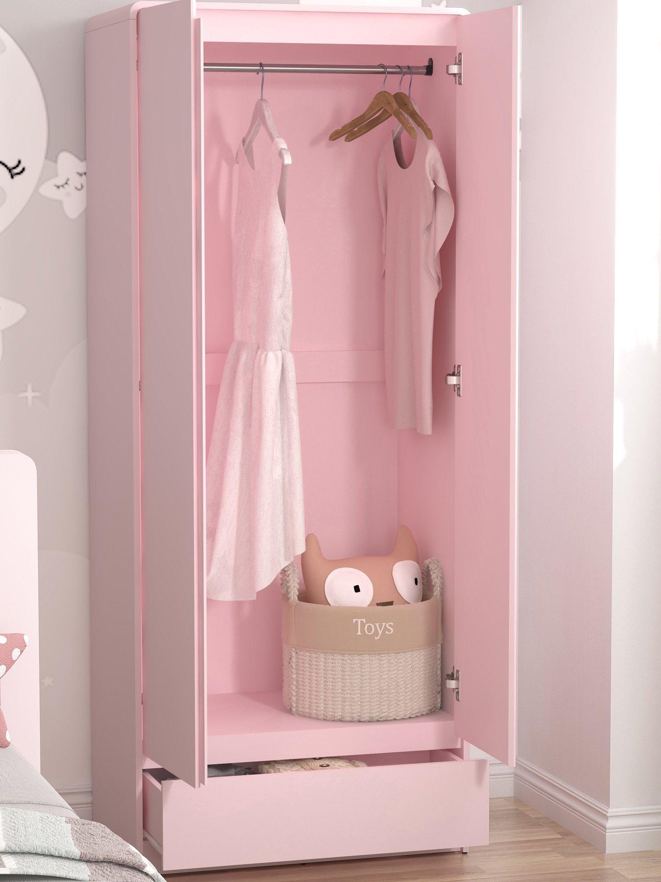 Image 3 of 7 of Very Home Bailey 2 Door, 1 Drawer Wardrobe - Pink&nbsp;- FSC&reg; Certified