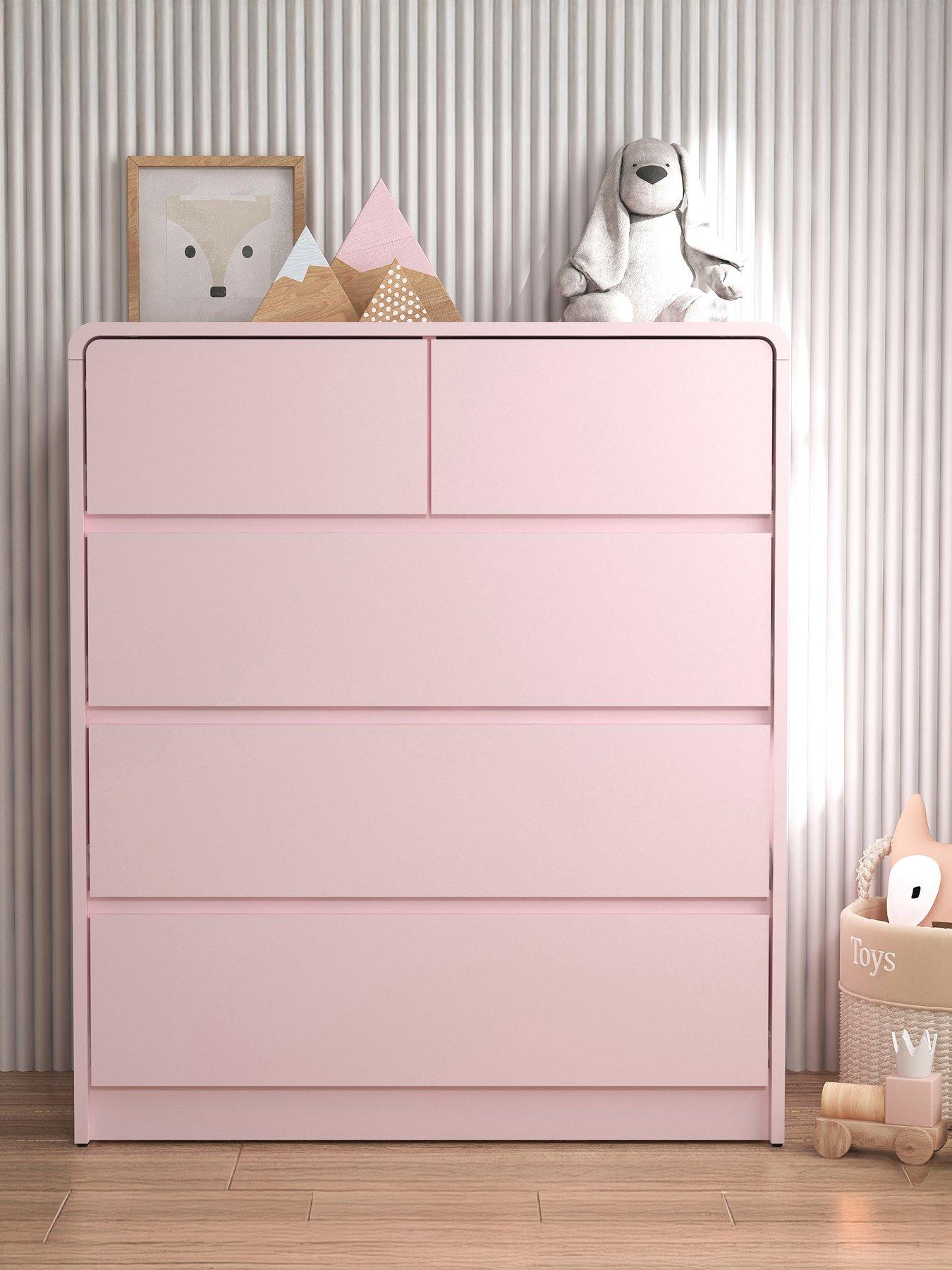 Image 1 of 7 of The Very Collection Bailey Kids 3 + 2 Drawer Chest - Pink - FSC&reg; Certified