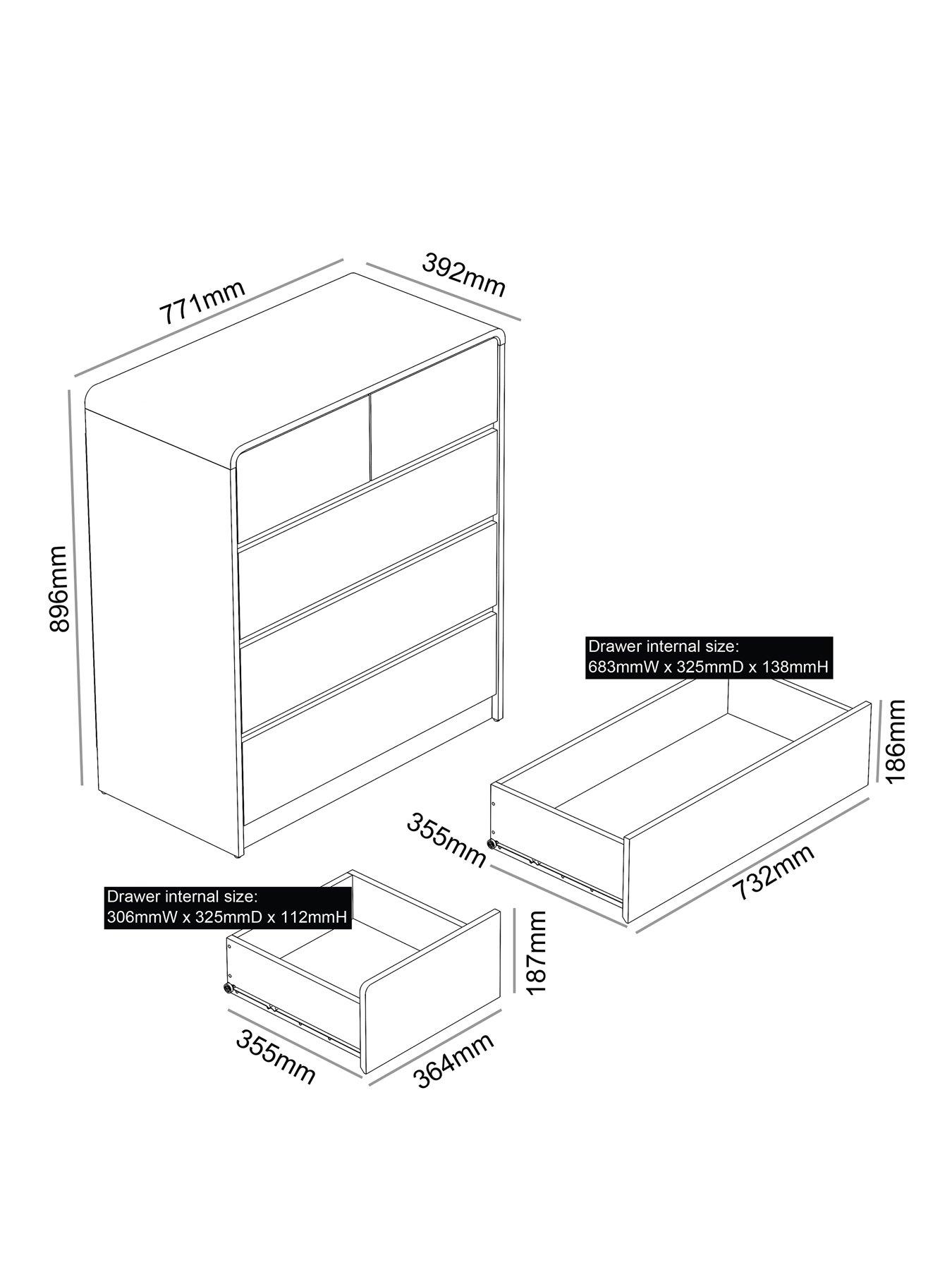 Image 7 of 7 of The Very Collection Bailey Kids 3 + 2 Drawer Chest - Pink - FSC&reg; Certified