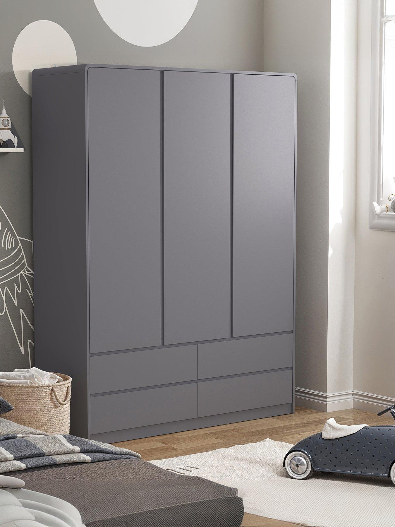 Image 3 of 7 of Very Home Bailey Kids 3 Door, 4 Drawer Wardrobe - Grey - FSC&reg; Certified