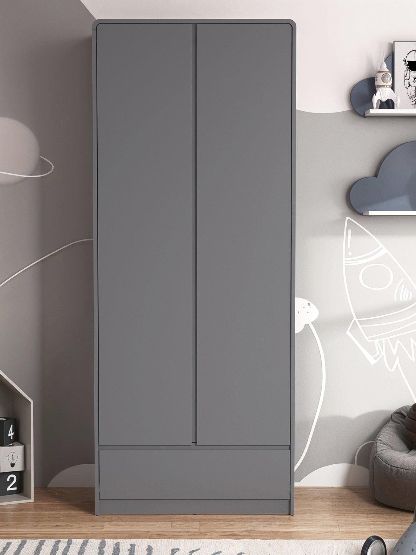 Very Home Bailey 2 Door, 1 Drawer Wardrobe - Grey - FSC® Certified