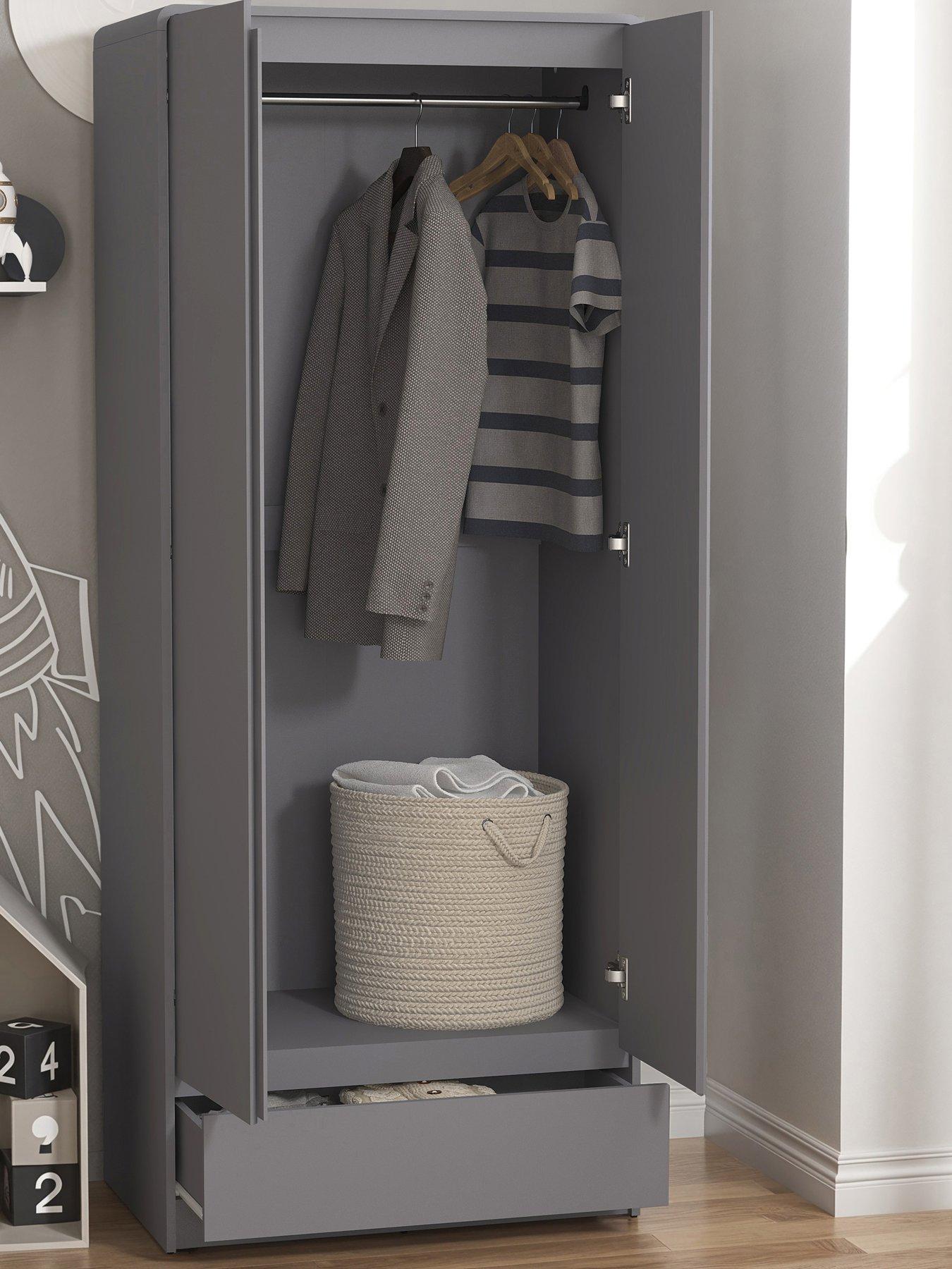  image of very-home-bailey-2-door-1-drw-wardrobe-fscreg-certified