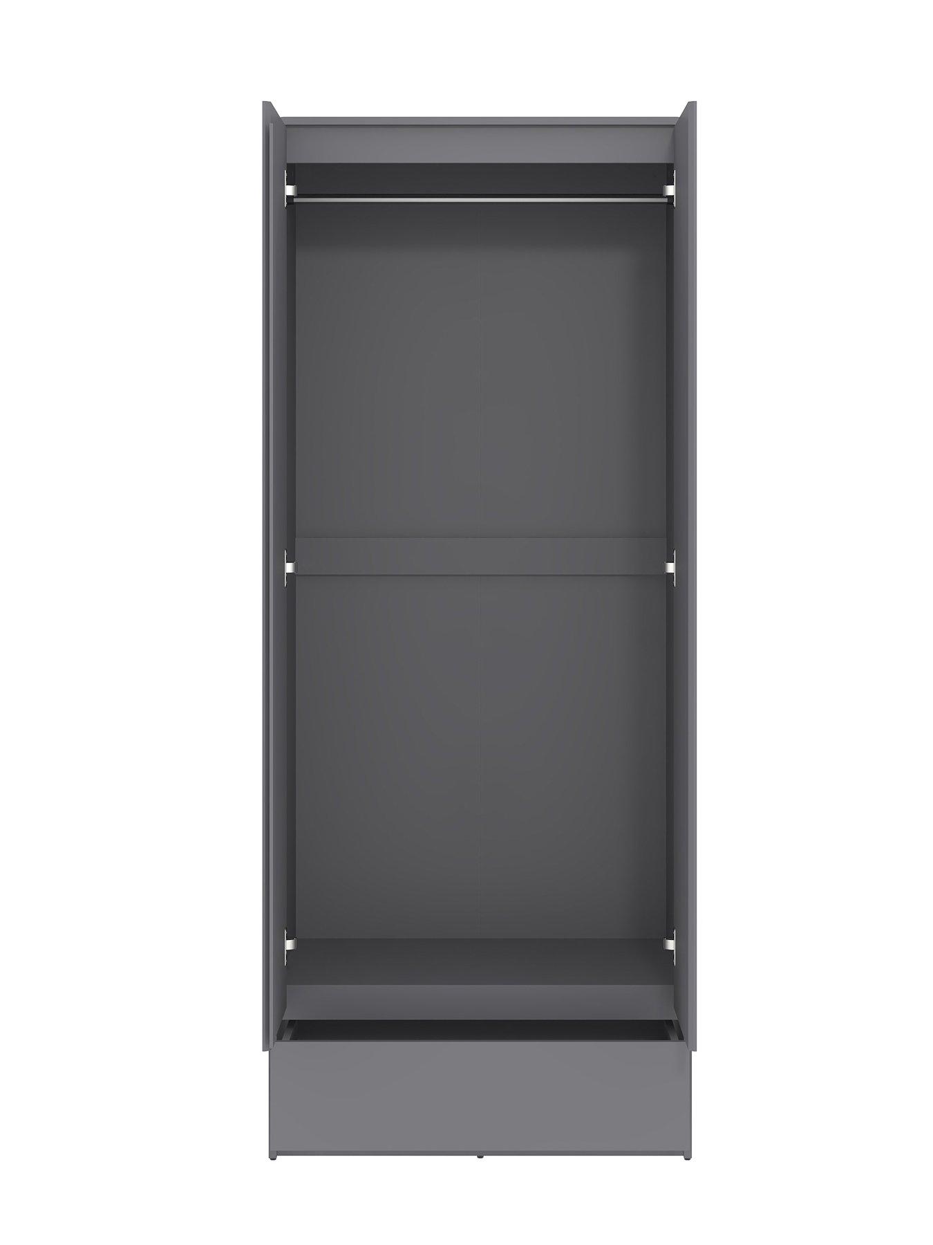 Image 4 of 7 of Very Home Bailey 2 Door, 1 Drawer Wardrobe - Grey - FSC&reg; Certified
