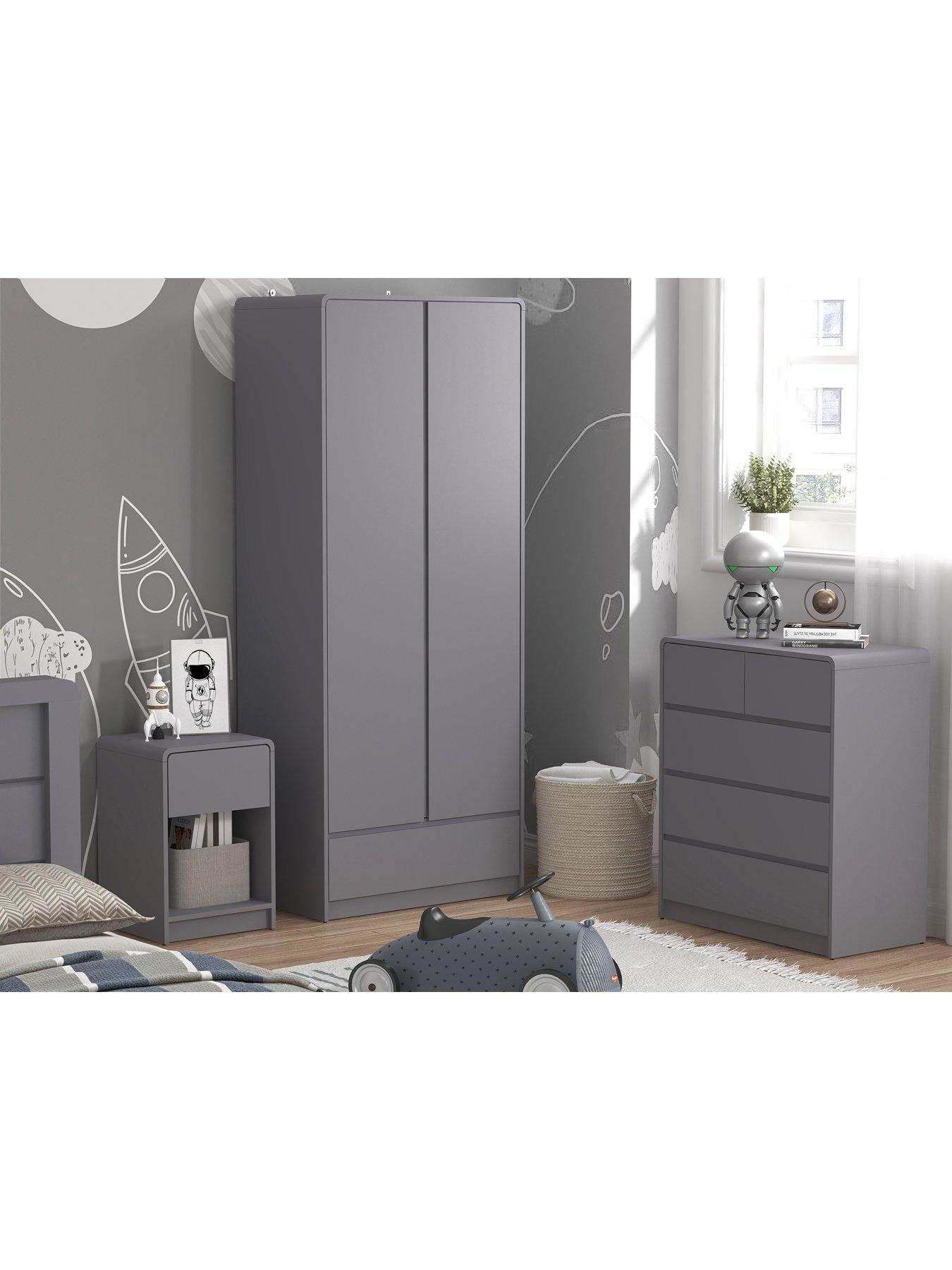  image of very-home-bailey-2-door-1-drw-wardrobe-fscreg-certified