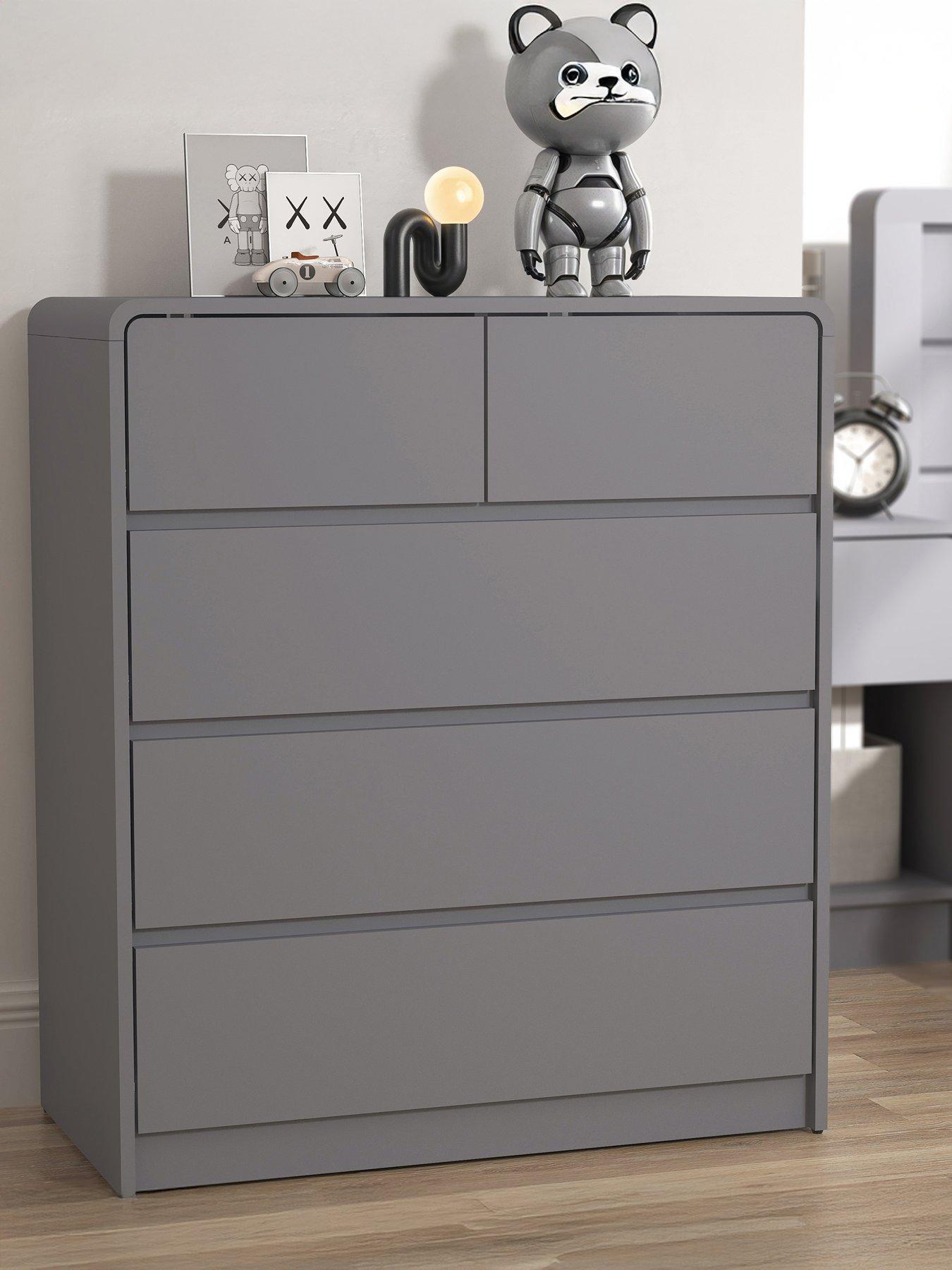 The Very Collection Bailey Kids 3 + 2 Drawer Chest - Grey - FSC® Certified