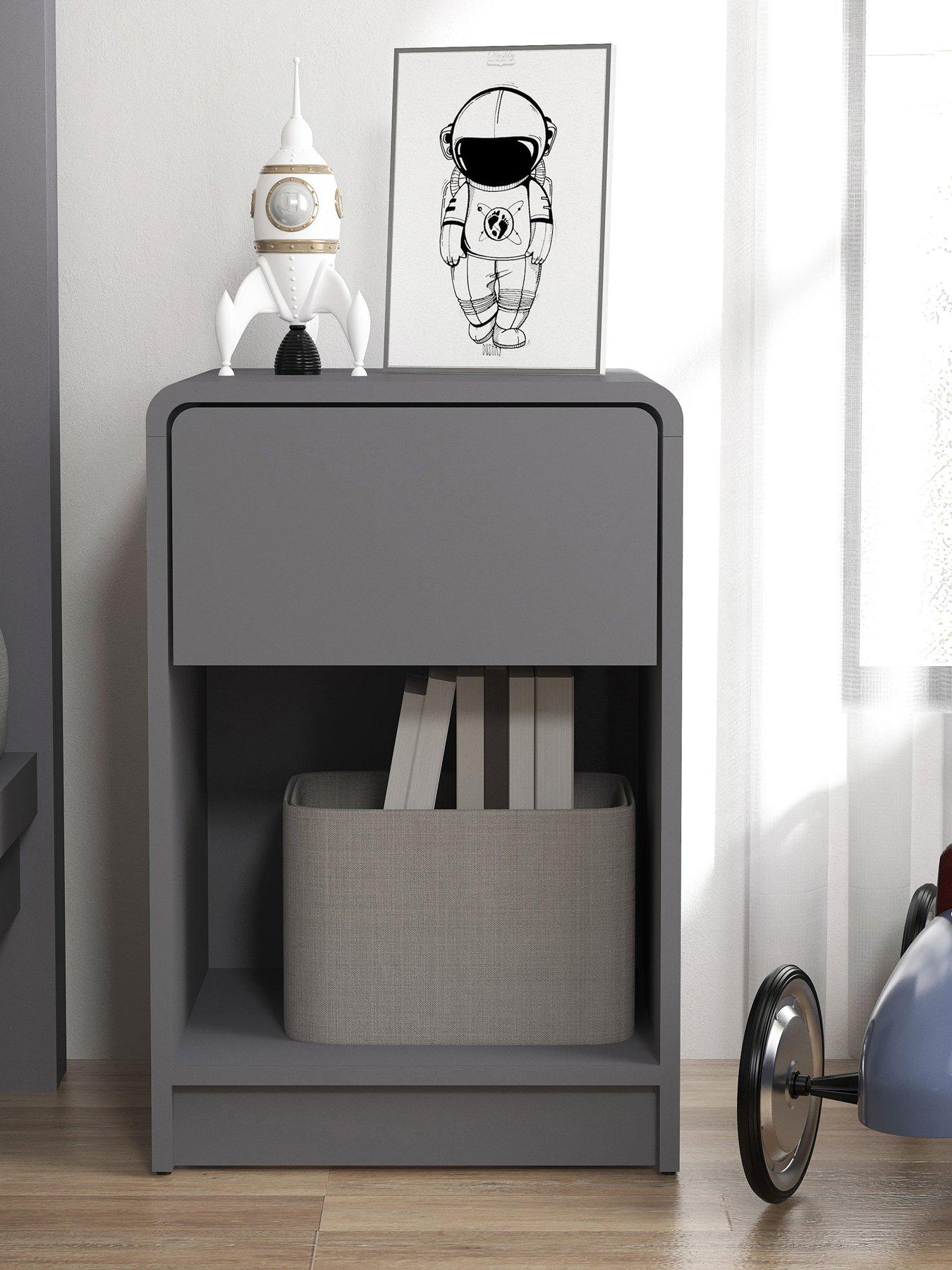 The Very Collection Bailey Kids Bedside Table - Grey - FSC® Certified