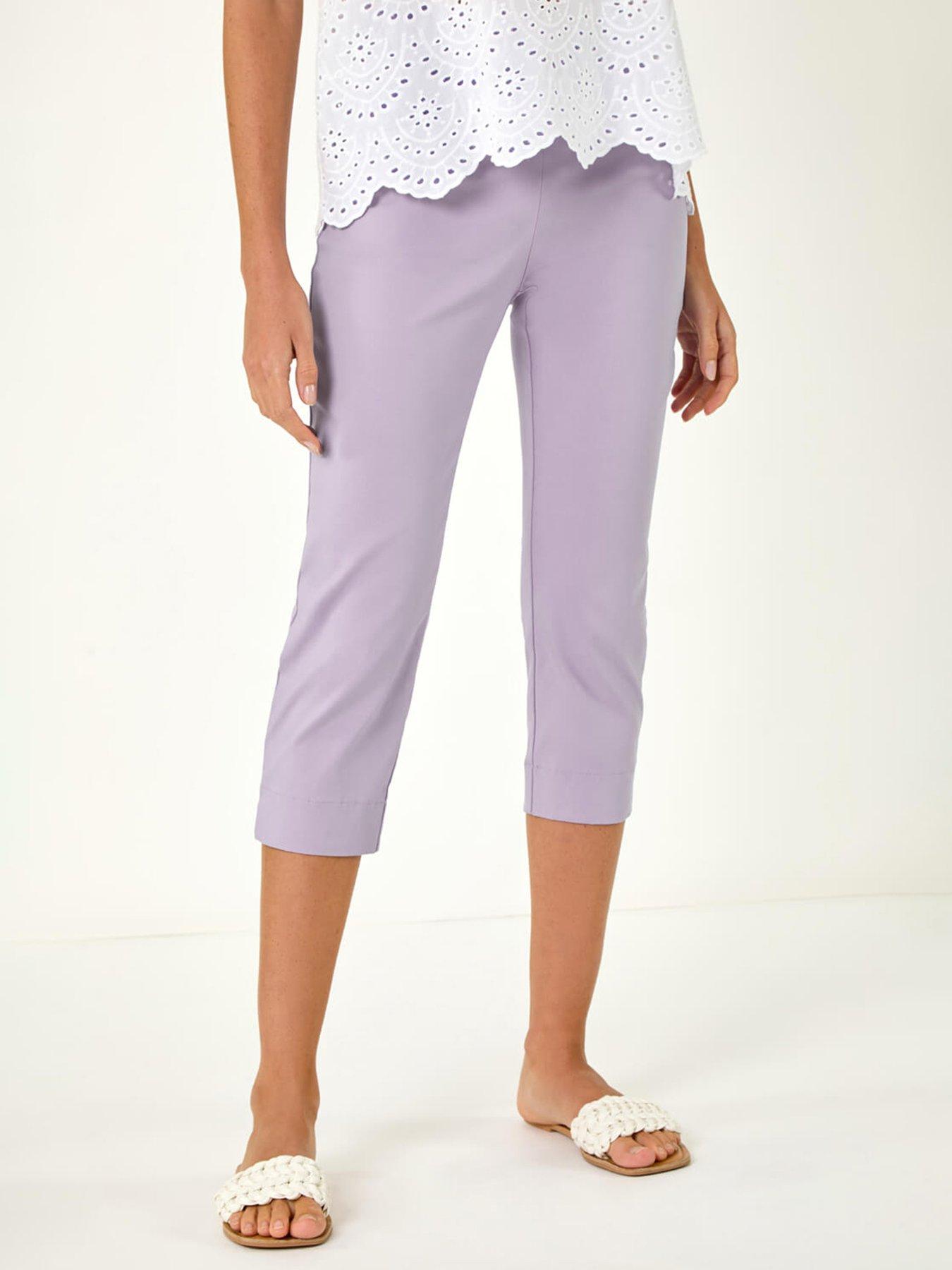 undefined Cropped Stretch Trouser - Purple