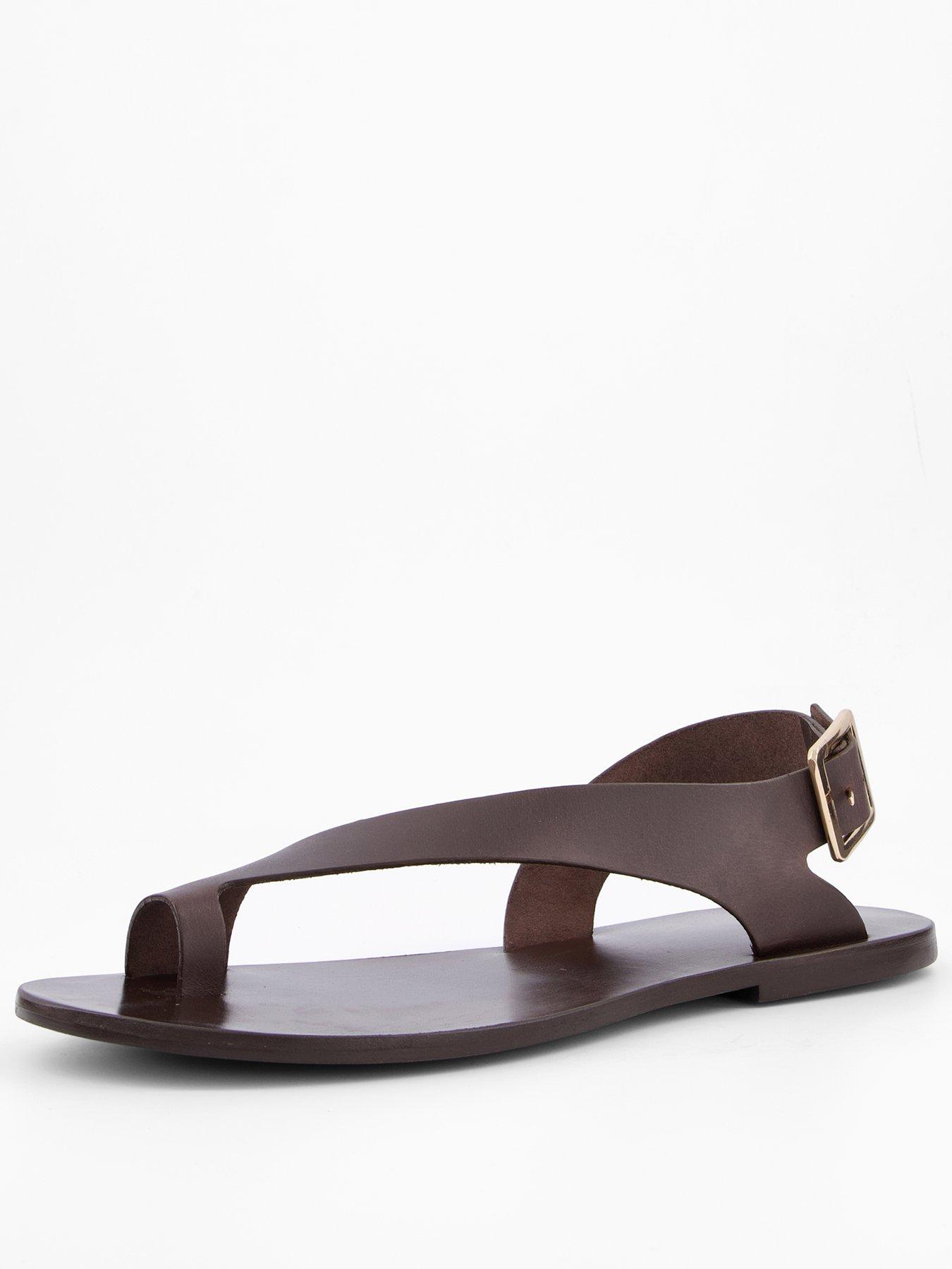 front image of mango-sandals-bell-brown