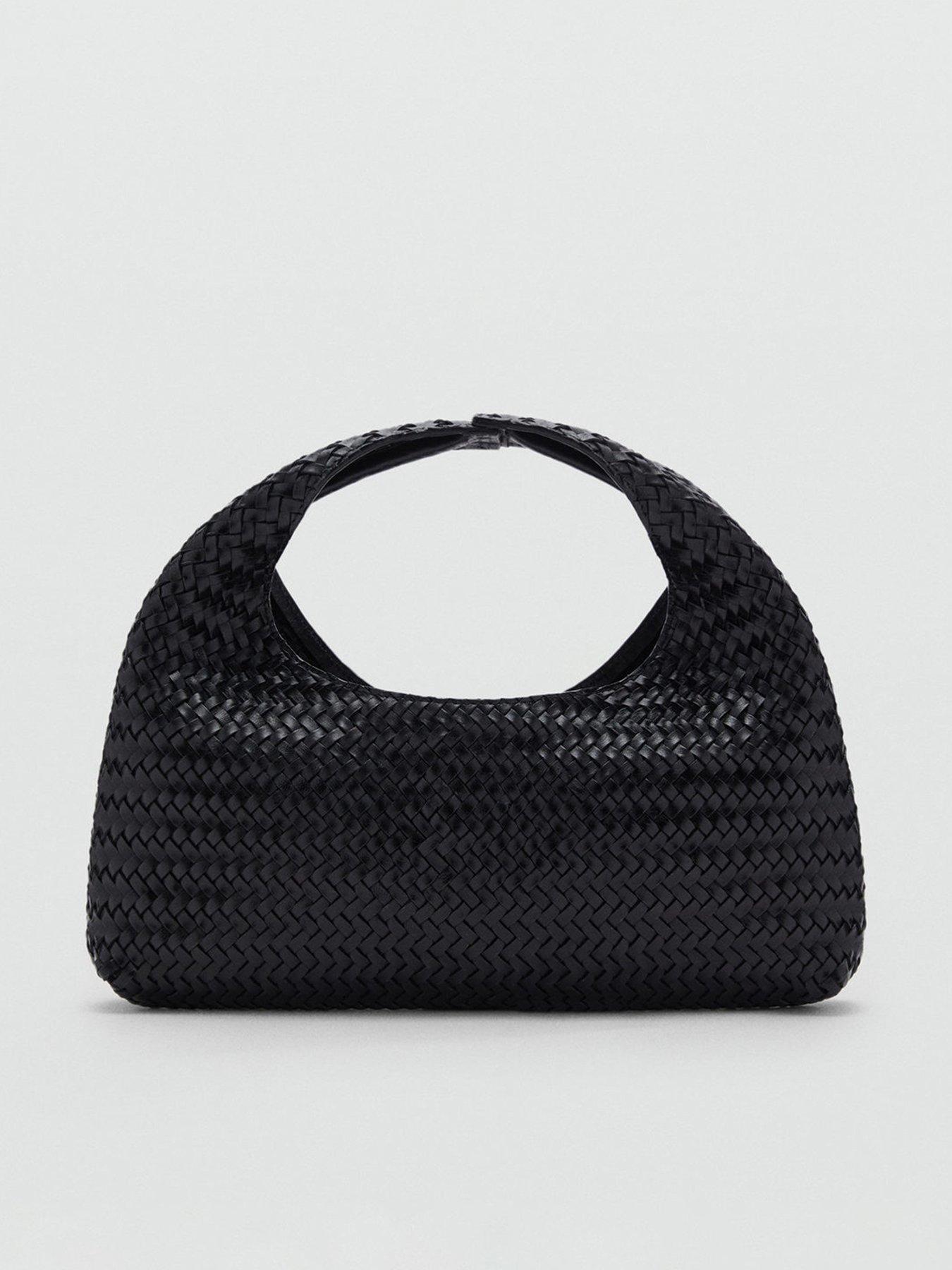 undefined Braided Leather Handbag - Black