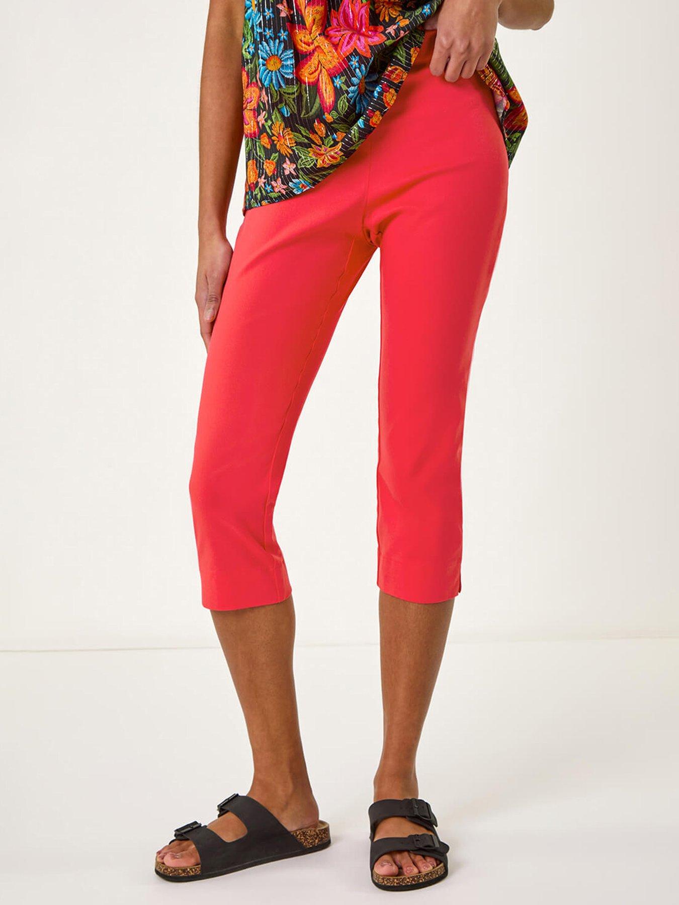 undefined Cropped Stretch Trousers - Pink