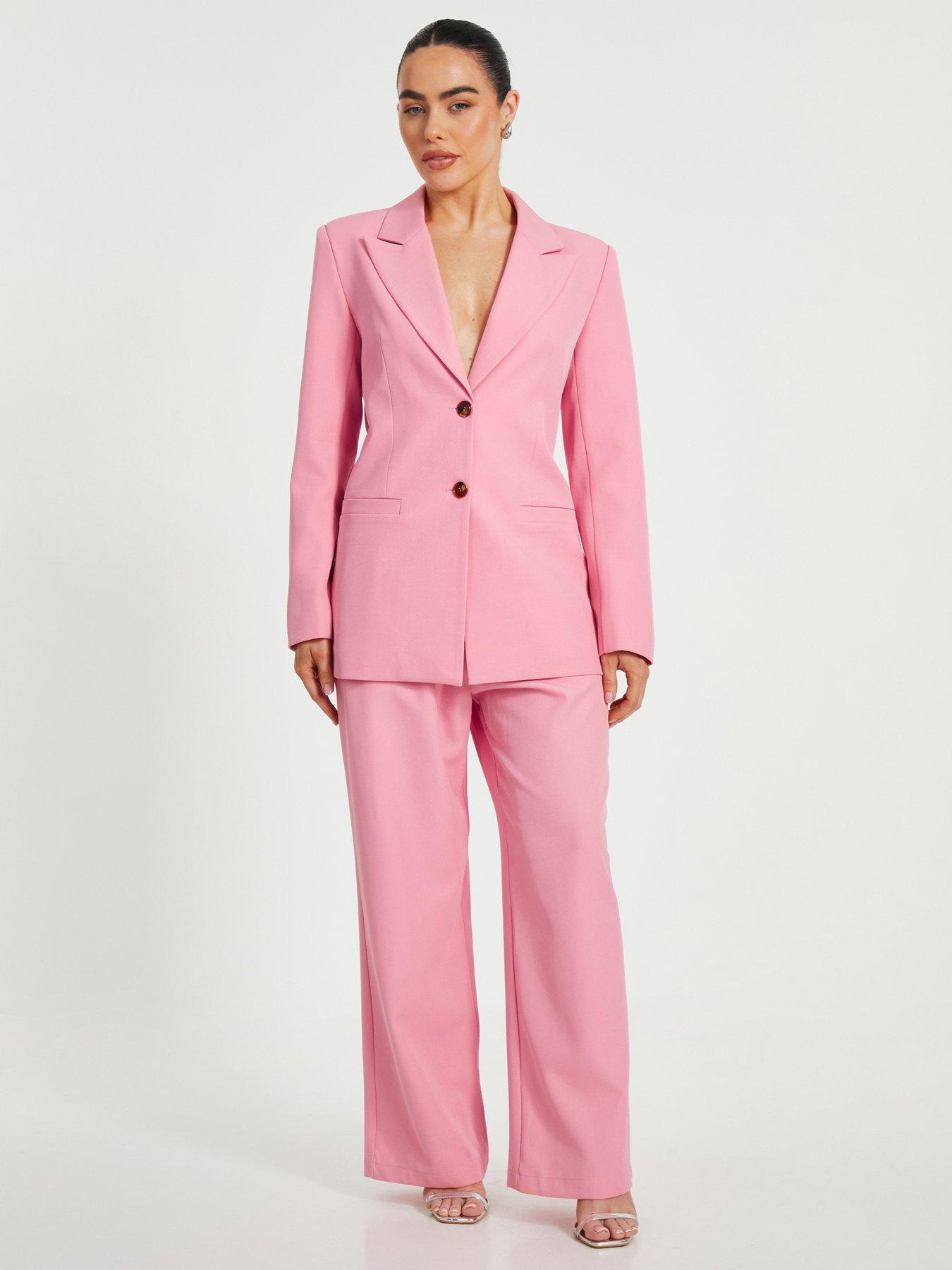 undefined Petite Coral Woven Wide Leg Trousers