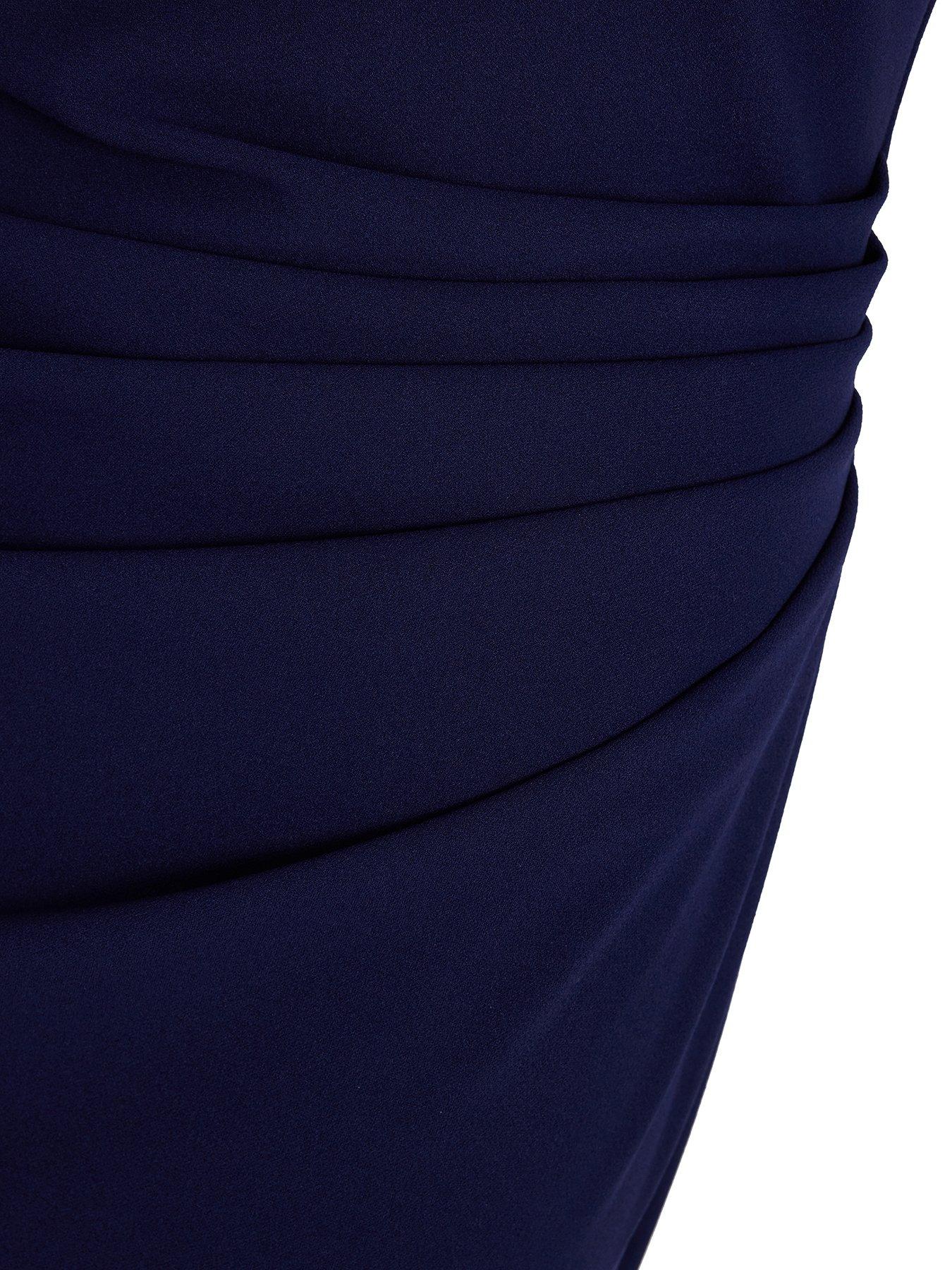  image of quiz-petite-navy-asymmetric-maxi-dress