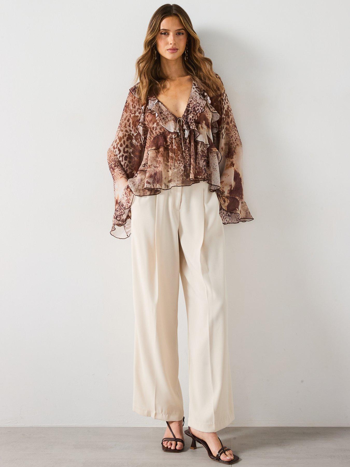  image of mango-blouse-butcher-brown