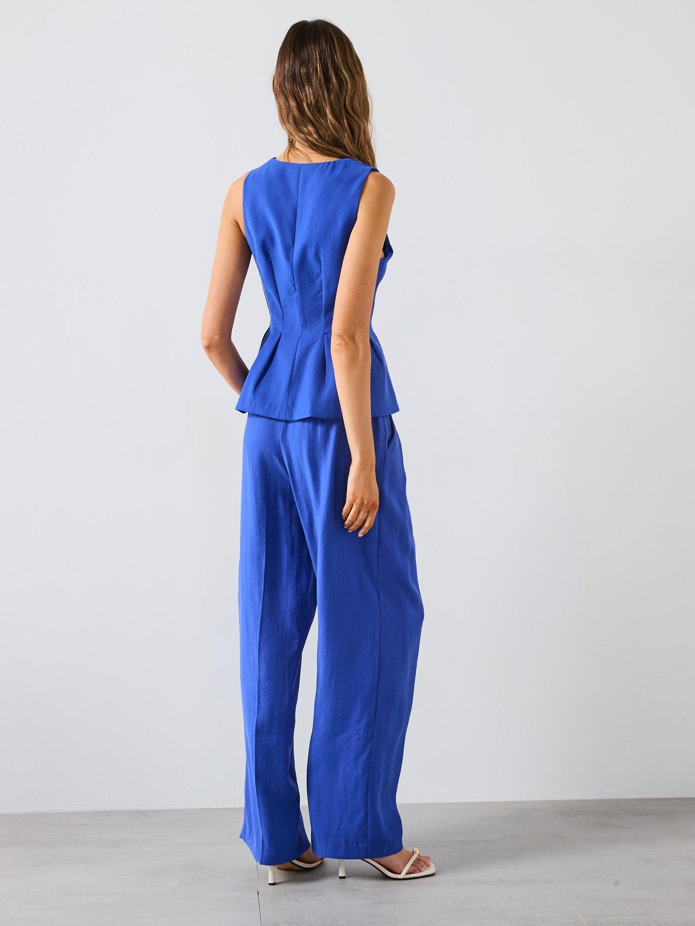 image of mango-strapless-fitted-top-blue