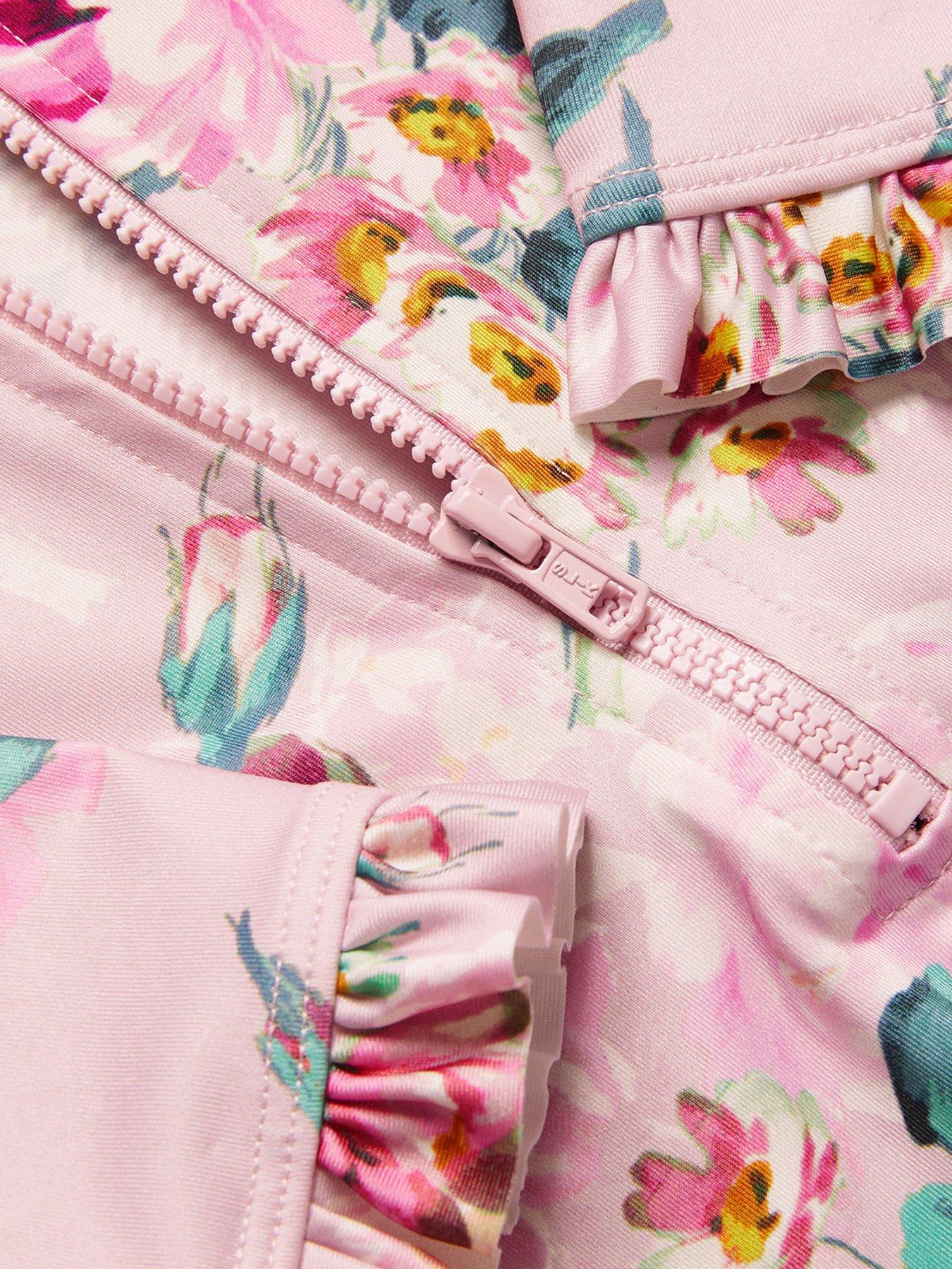  image of monsoon-baby-girls-floral-upf-50-full-length-swimsuit-pink