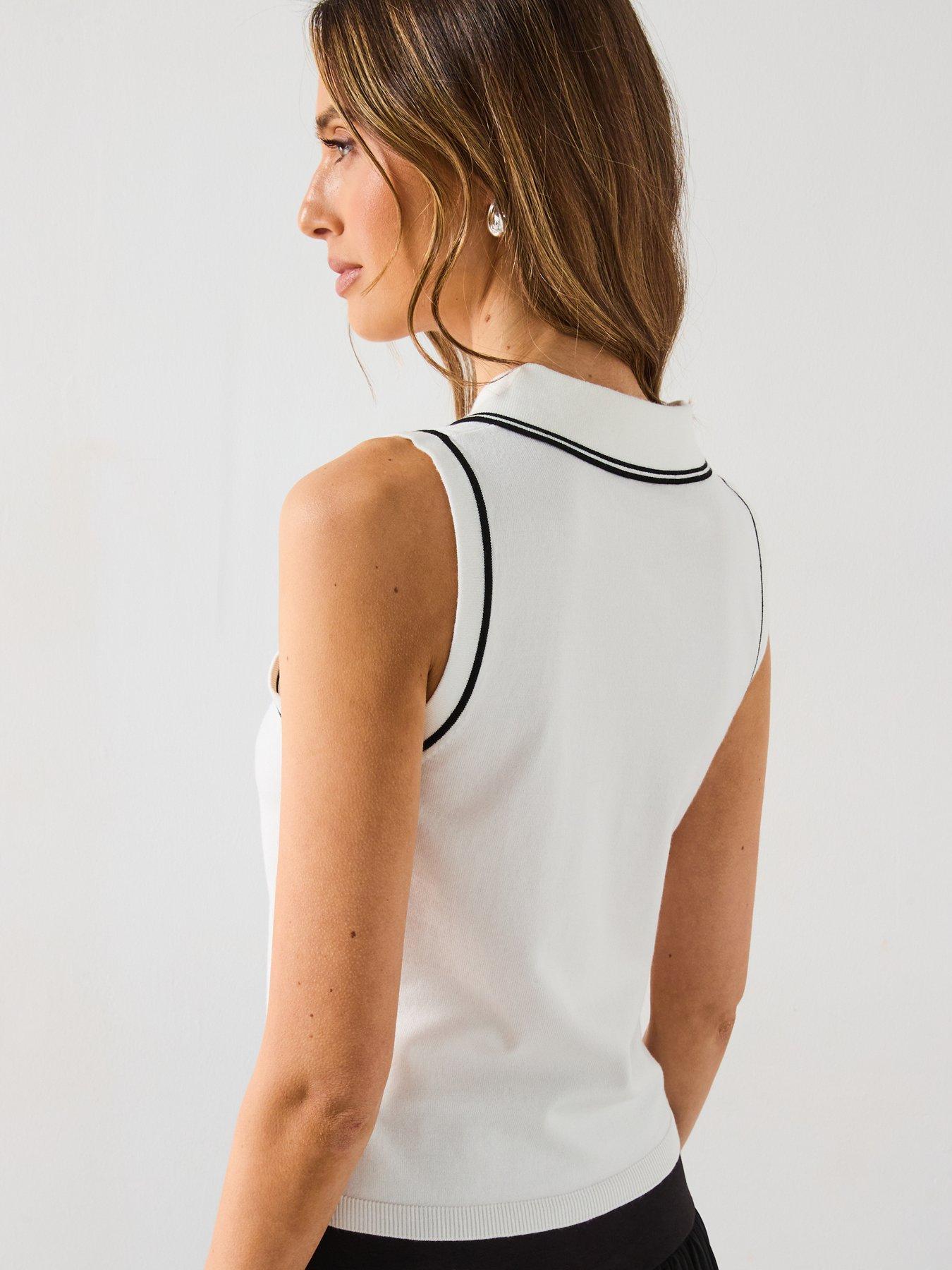 stillFront image of mango-polo-neck-knitted-top-with-contrasting-trims-cream