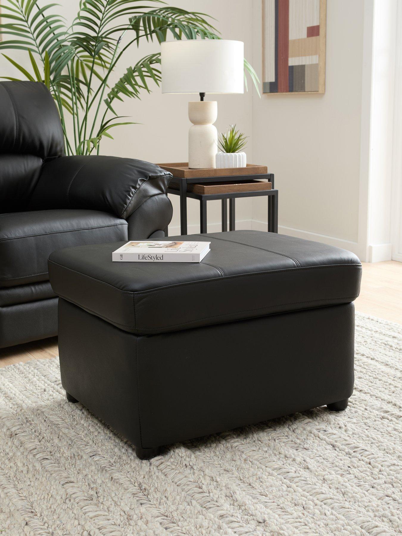Image 1 of 7 of Very Home Wilmslow Leather Footstool with Storage